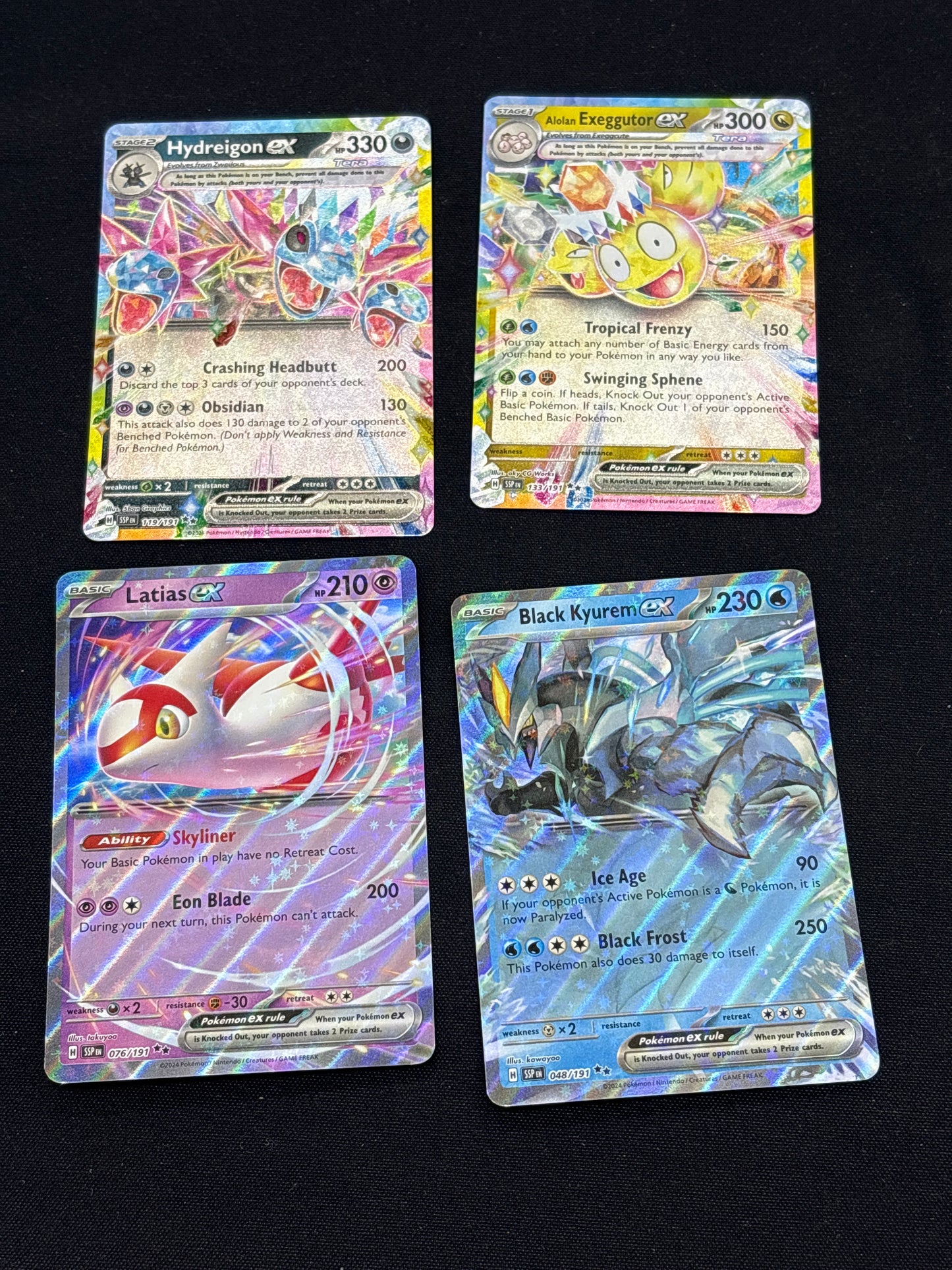 Auction Lot 335: Pokemon Cards Lot of 4 Assorted EX Surging Sparks Conditions Vary