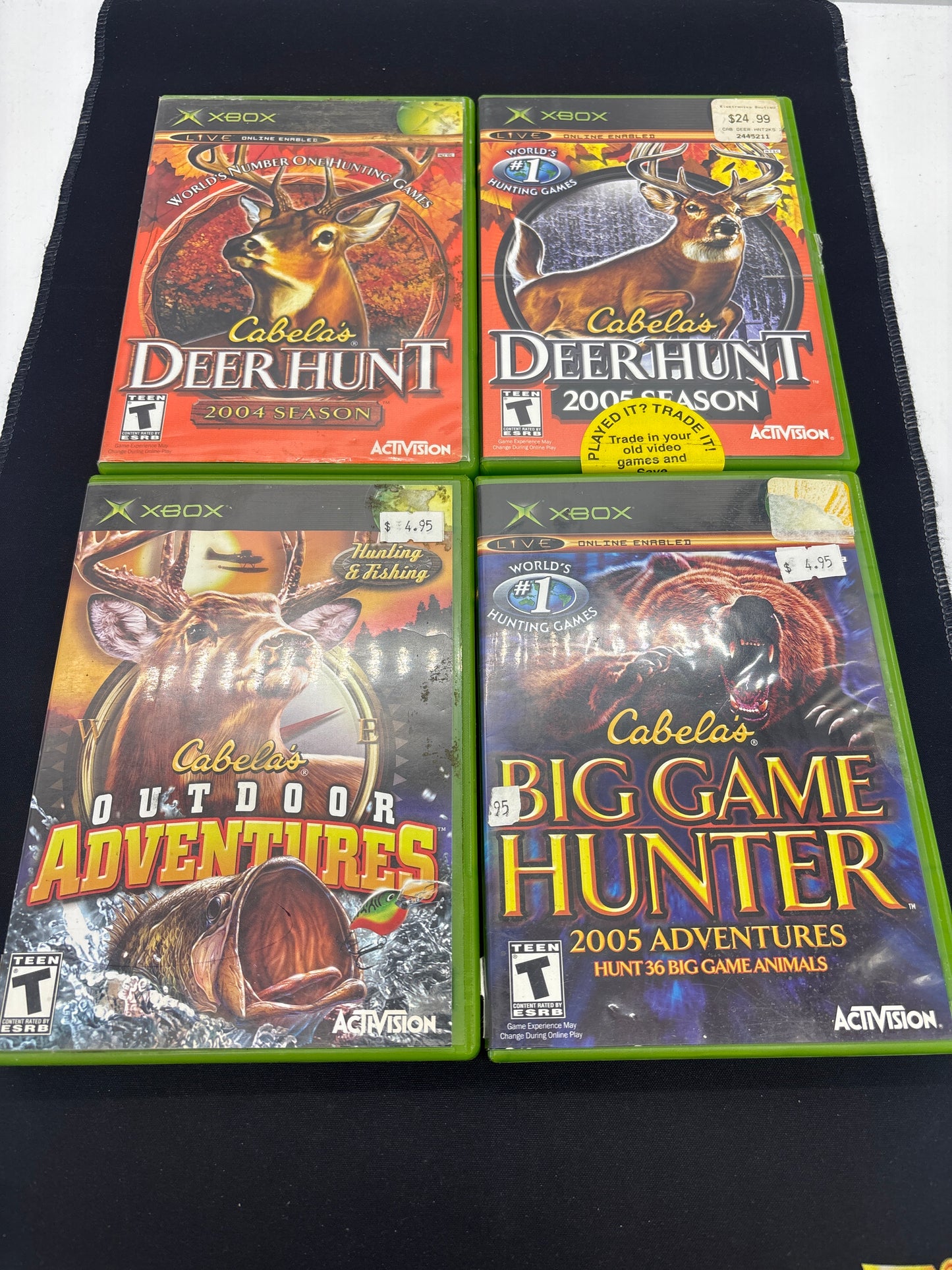 Auction Lot 124: XBOX Video Game Cabela's Lot of 4