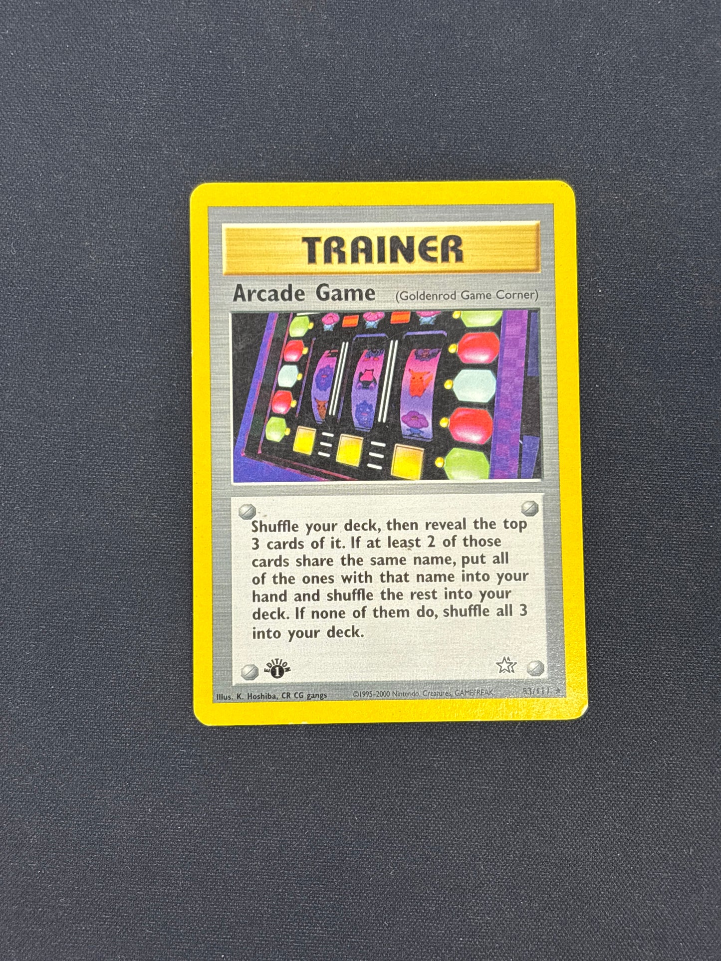 Auction Lot 243: Arcade Game 1st Edition Neo Genesis Pokemon Card Conditions Vary