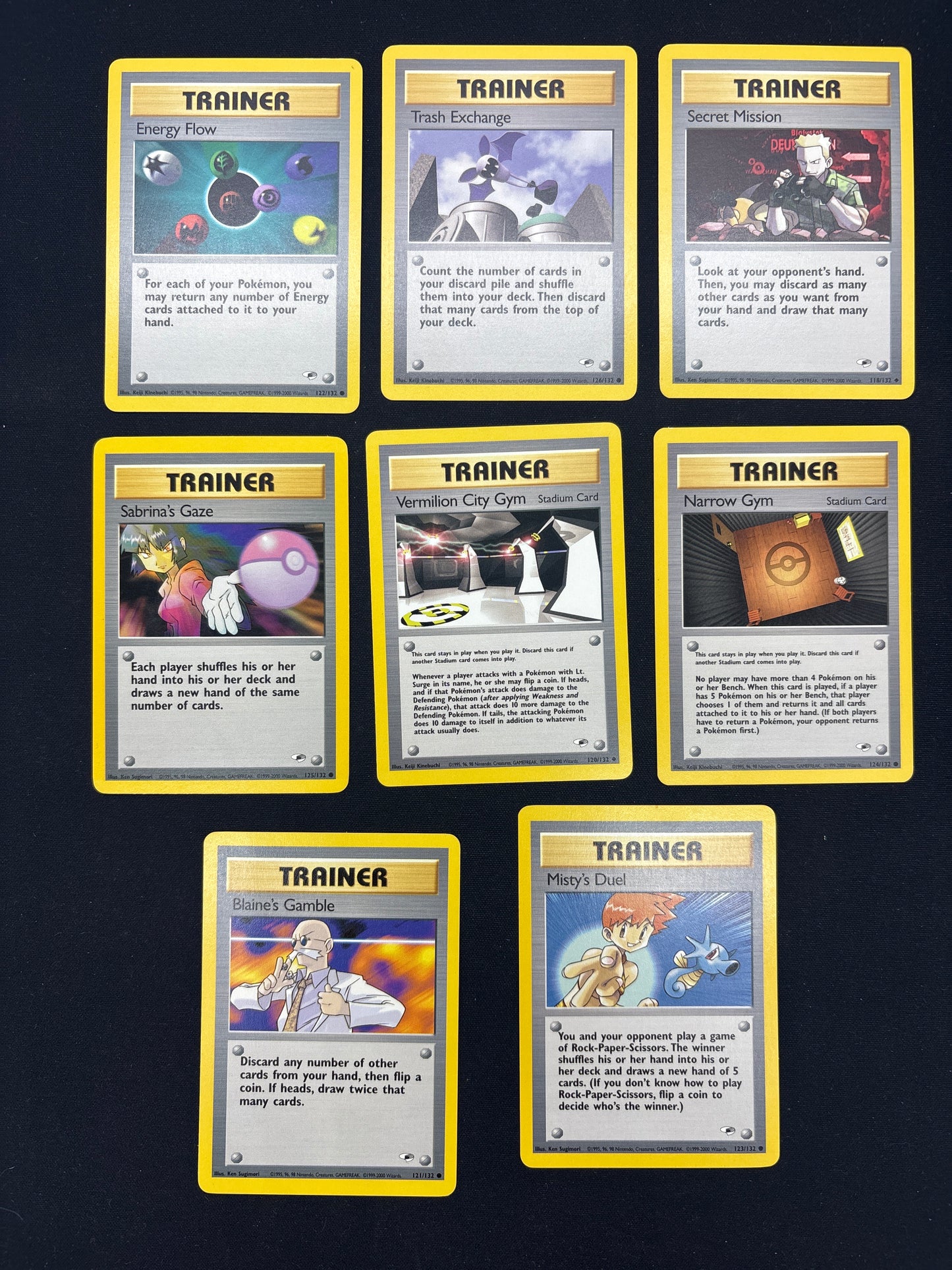 Auction Lot 214: Pokemon Cards Lot of 8 Trainer Gym Heroes Conditions Vary