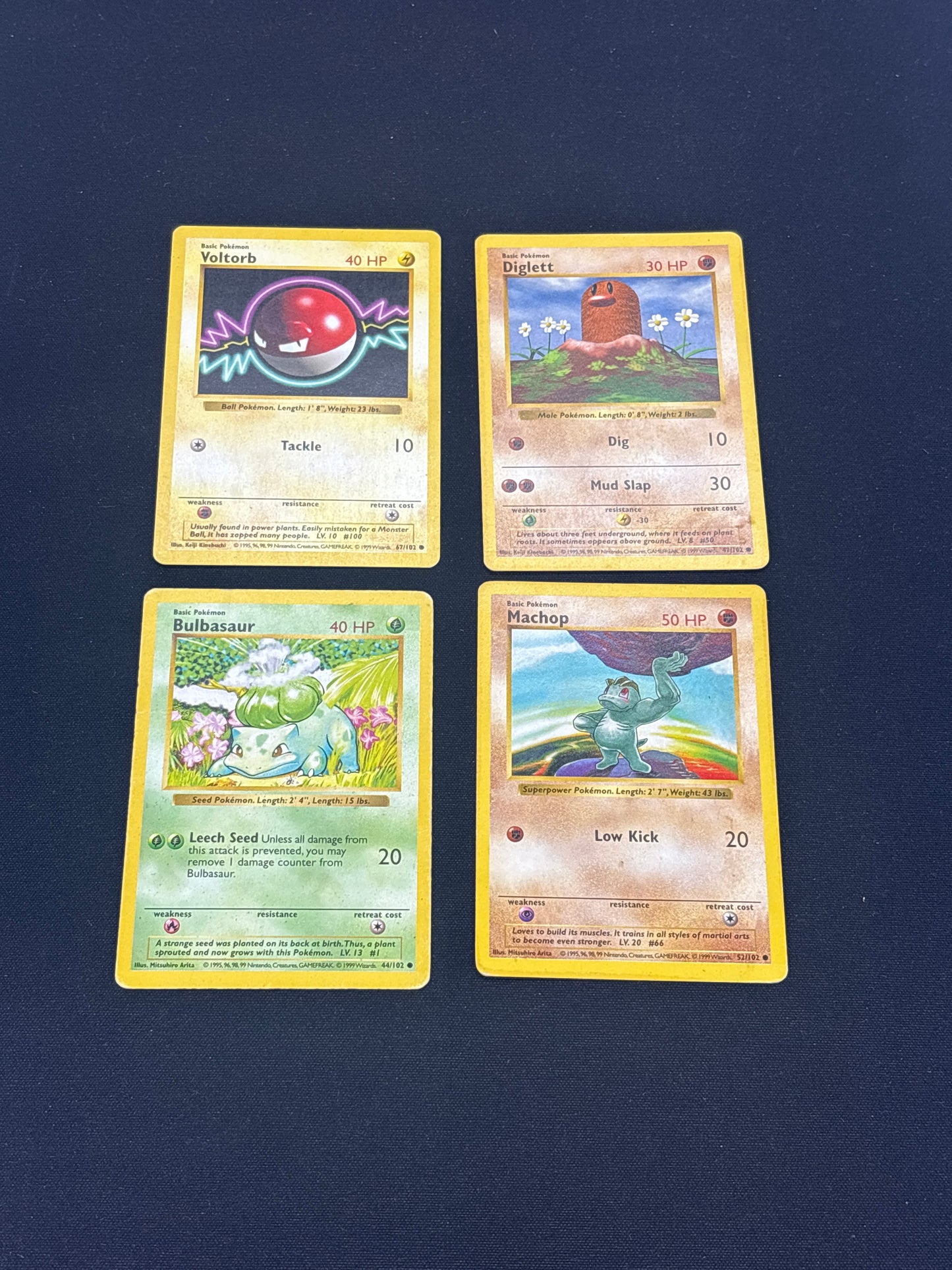 Auction Lot 20: Pokemon Cards Lot of 4 Base Set Conditions Vary