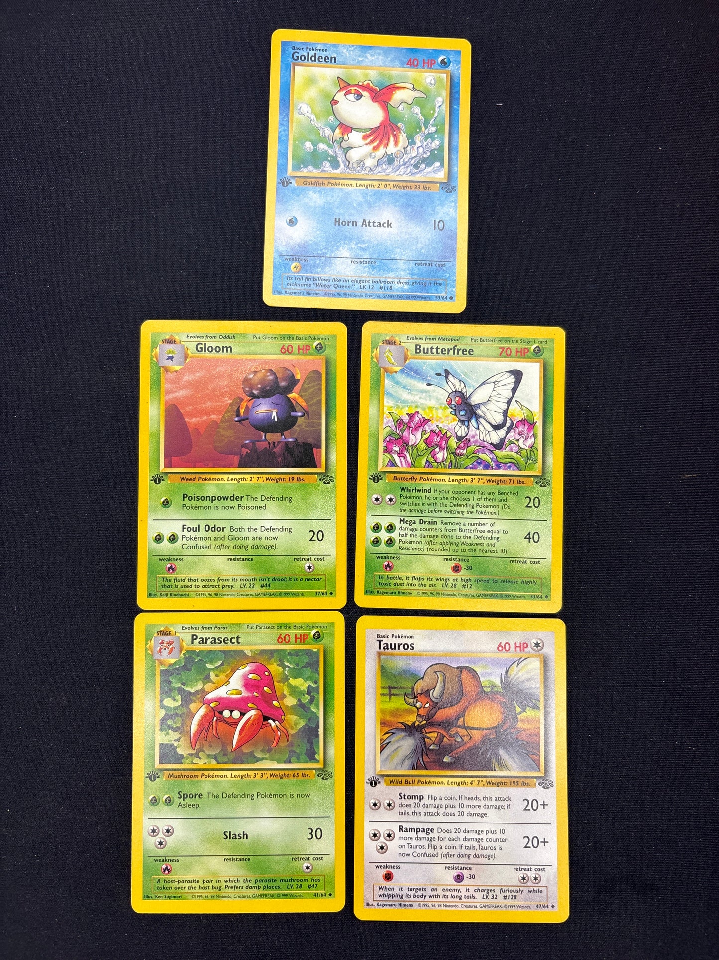 Auction Lot 108: Pokemon Cards Lot of 5 Assorted 1st Edition Jungle Conditions Vary