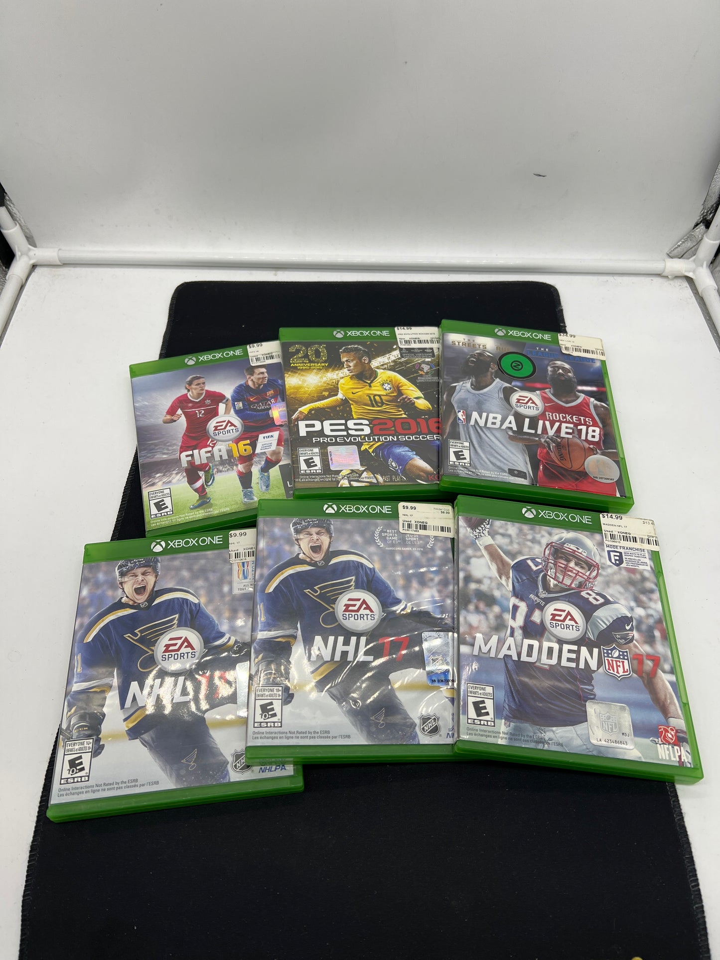 Auction Lot 149: XBOX ONE Video Game Lot of 6 NHL 17 Madden 17 FIFA 16 PES 2018 NBA Live 18