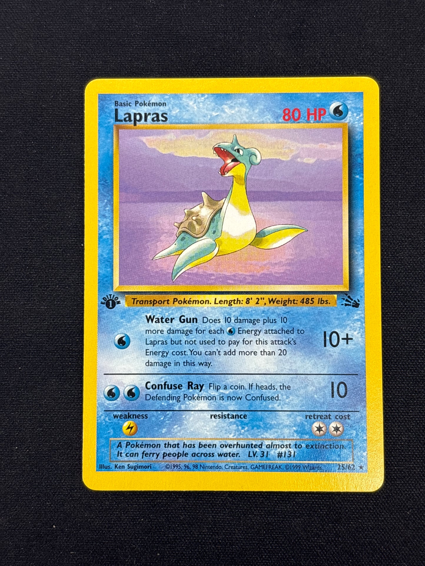 Auction Lot 132: Pokemon Card Lapras 1st Edition Fossil Conditions Vary