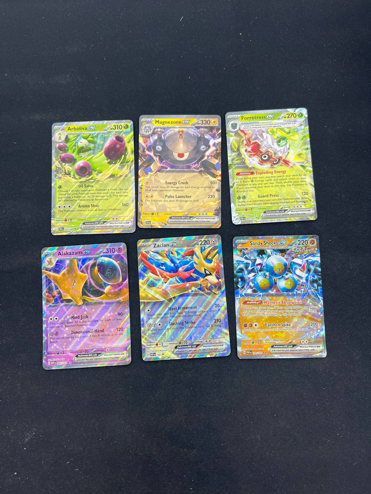 Auction Lot 182: Pokemon Cards Lot of 6 Assorted EX Ultra Rares SV Conditions Vary
