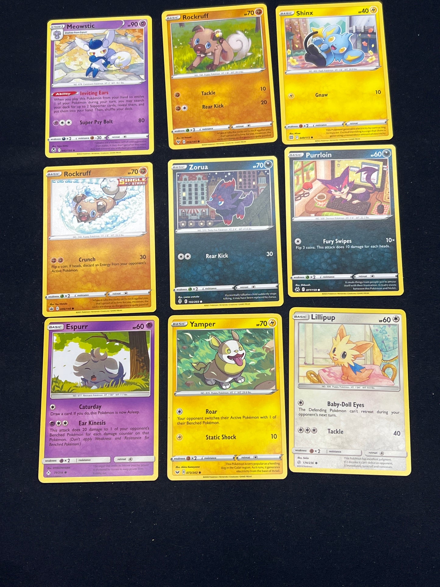 Auction Lot 243: Pokemon Cards Lot of 9 Assorted Common Conditions Vary