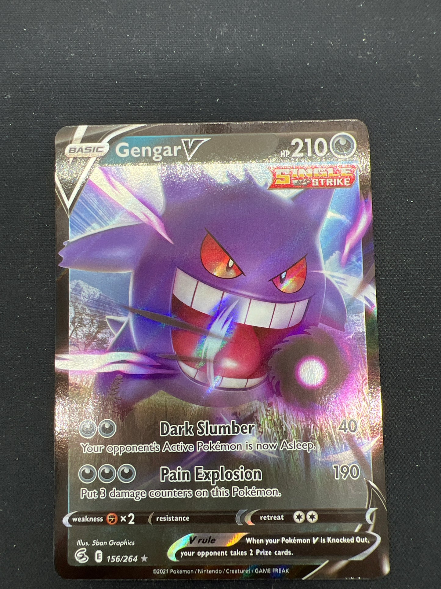 Auction Lot 313: Pokemon Cards Gengar V Full Art Condition Vary