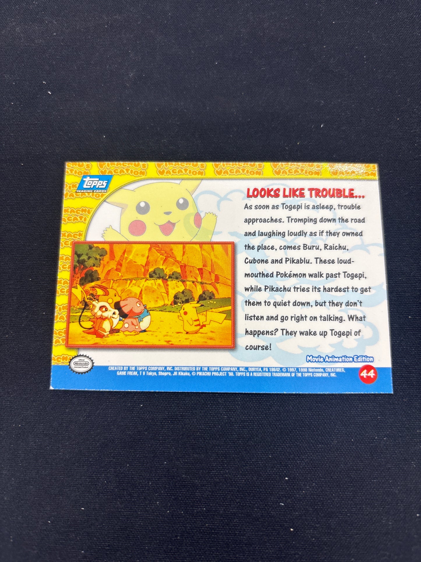 Auction Lot 202: Pokemon Card Look's Like Trouble Topps 1999 Movie Conditions Vary