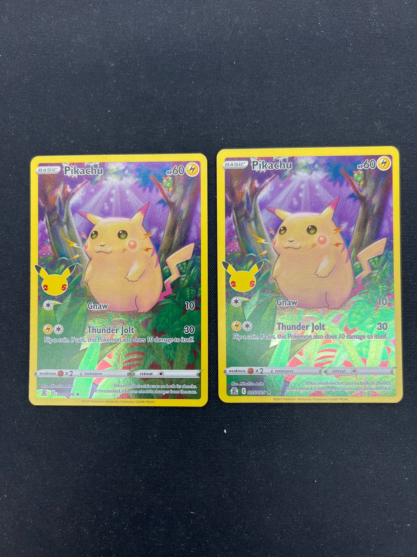 Auction Lot 310: Pokemon Cards Lot of 2 Pikachu Celebrations Full Art Illustration Conditions Vary