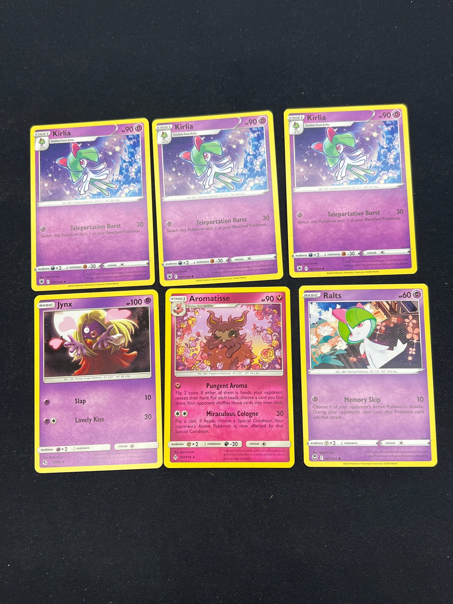 Auction Lot 244: Pokemon Cards Lot of 6 Assorted Psychic Types Conditions Vary