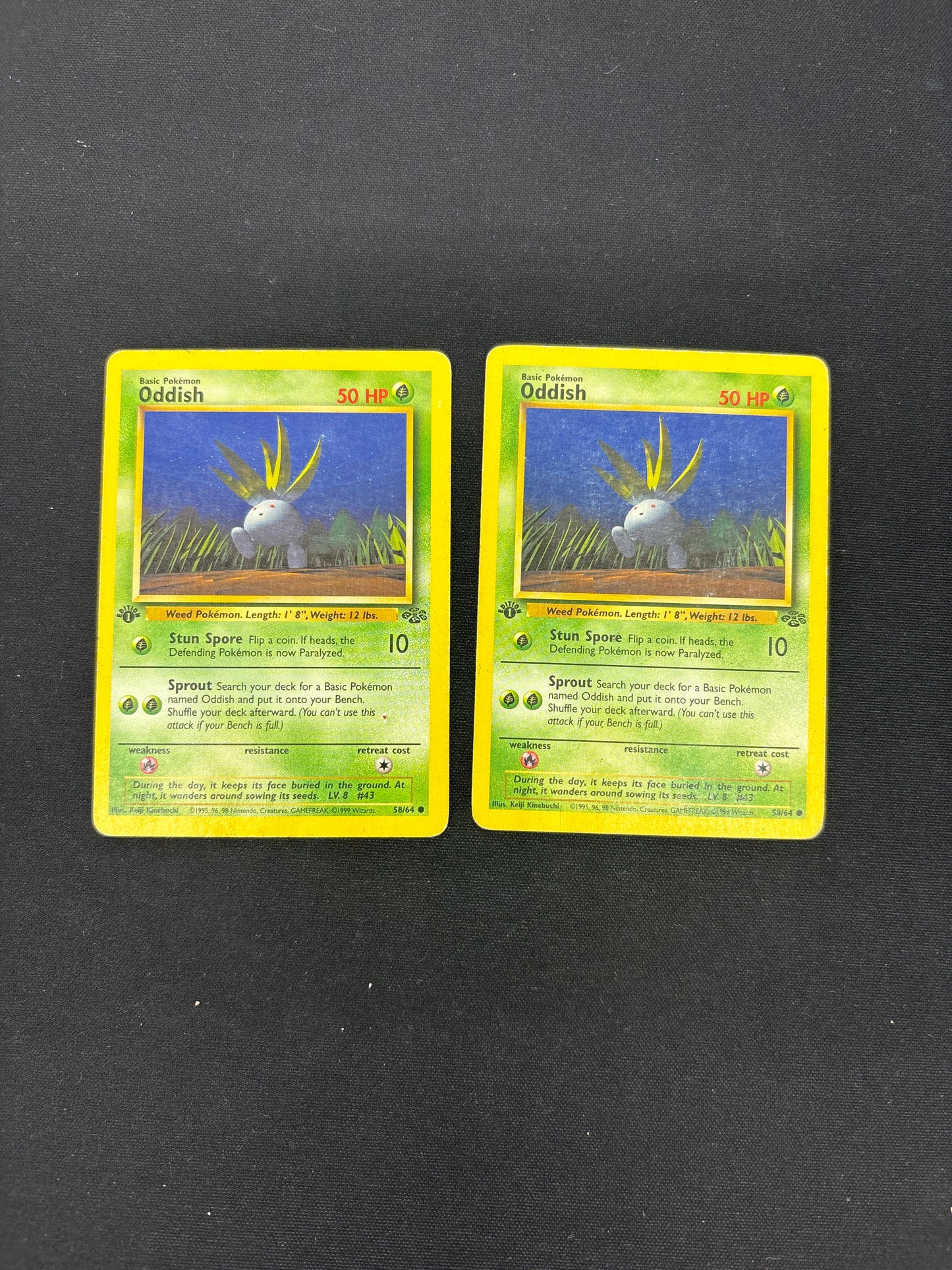 Auction Lot 240: Pokemon Cards Lot of 2 Oddish First Edition Jungle Conditions Vary
