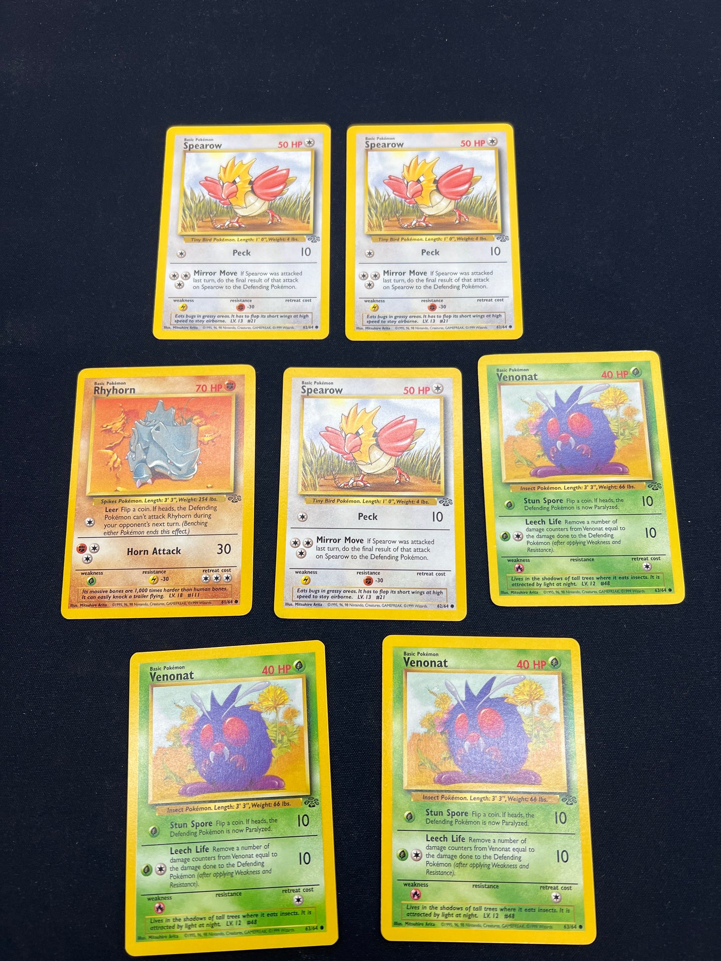 Auction Lot 156: Pokemon Cards Lot of 7 WOTC Jungle Commons Conditions Vary