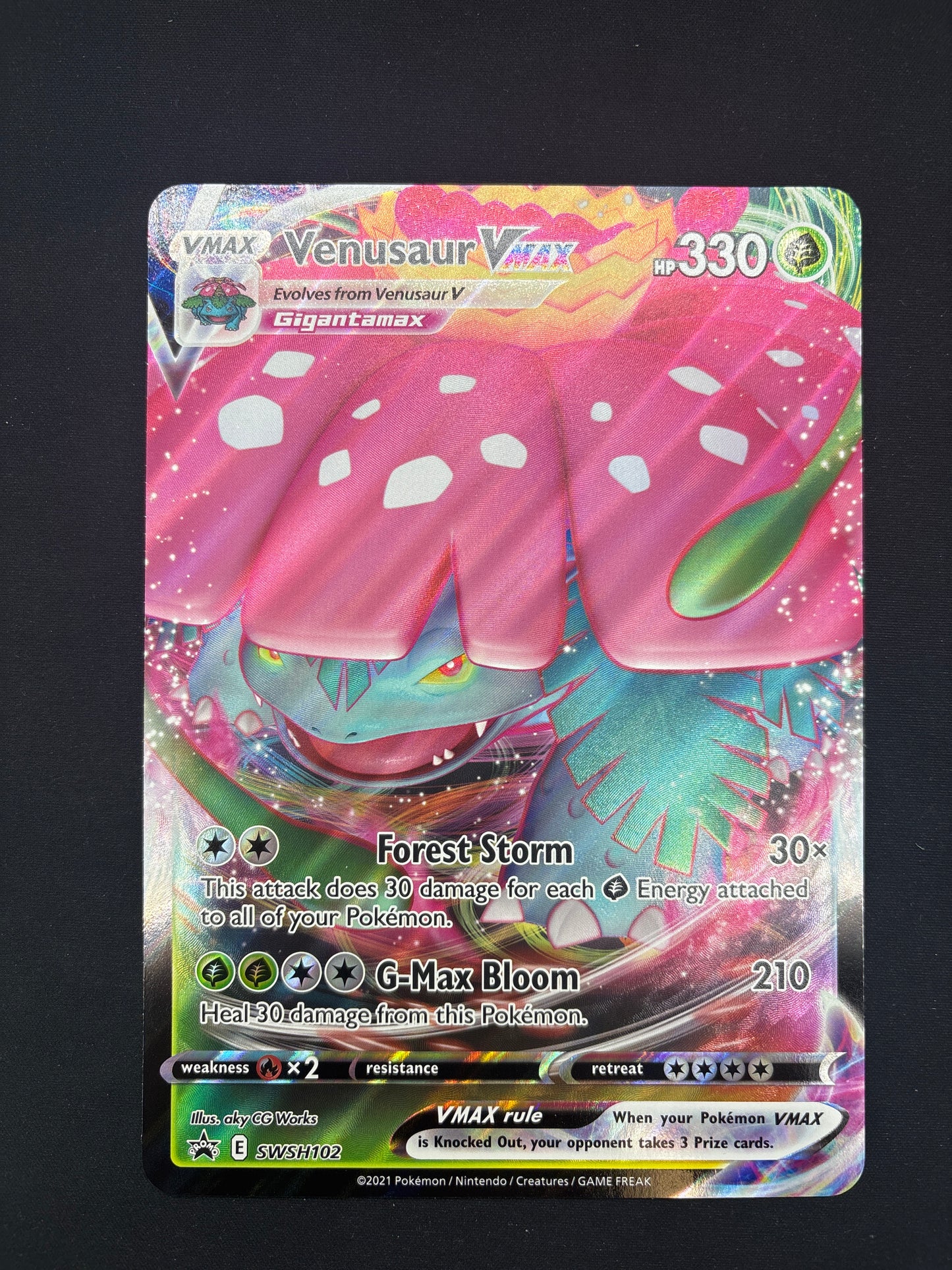 Auction Lot 391: Pokemon Card Venusaur VMAX SWSH Jumbo Promo Conditions Vary