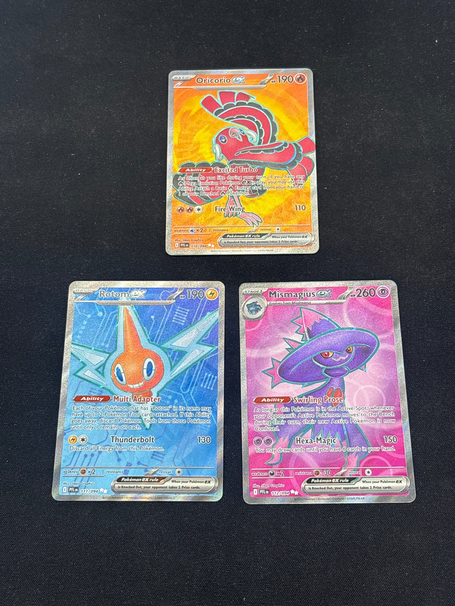 Auction Lot 61: Pokemon Cards Lot of 3 Full Art Phantasmal Flames Conditions Vary