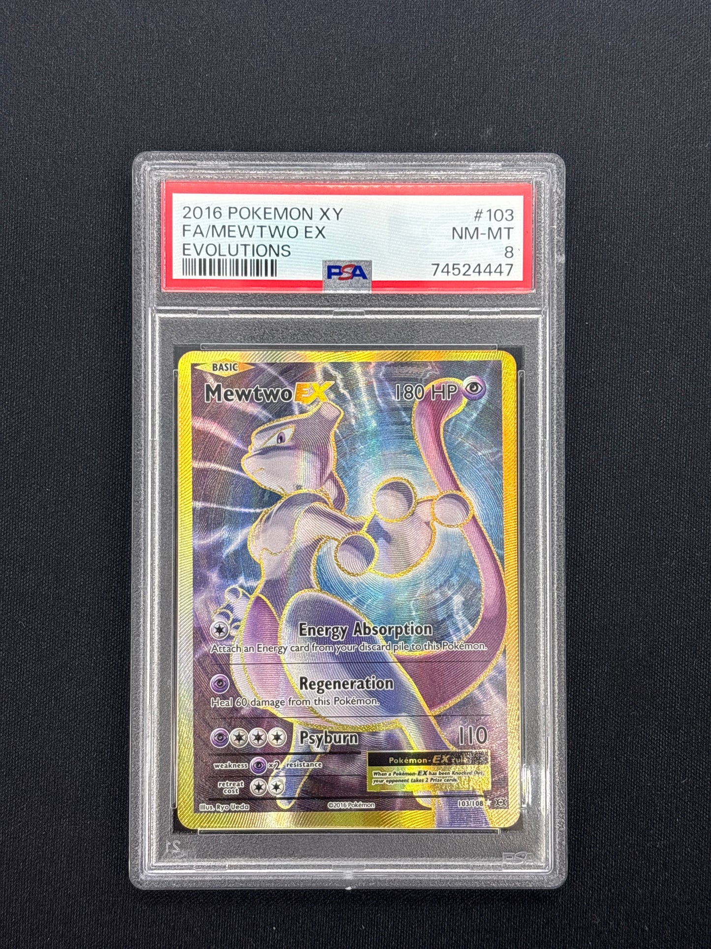 Auction Lot 37: PSA 8 Mewtwo EX #103 Pokemon XY Evolutions