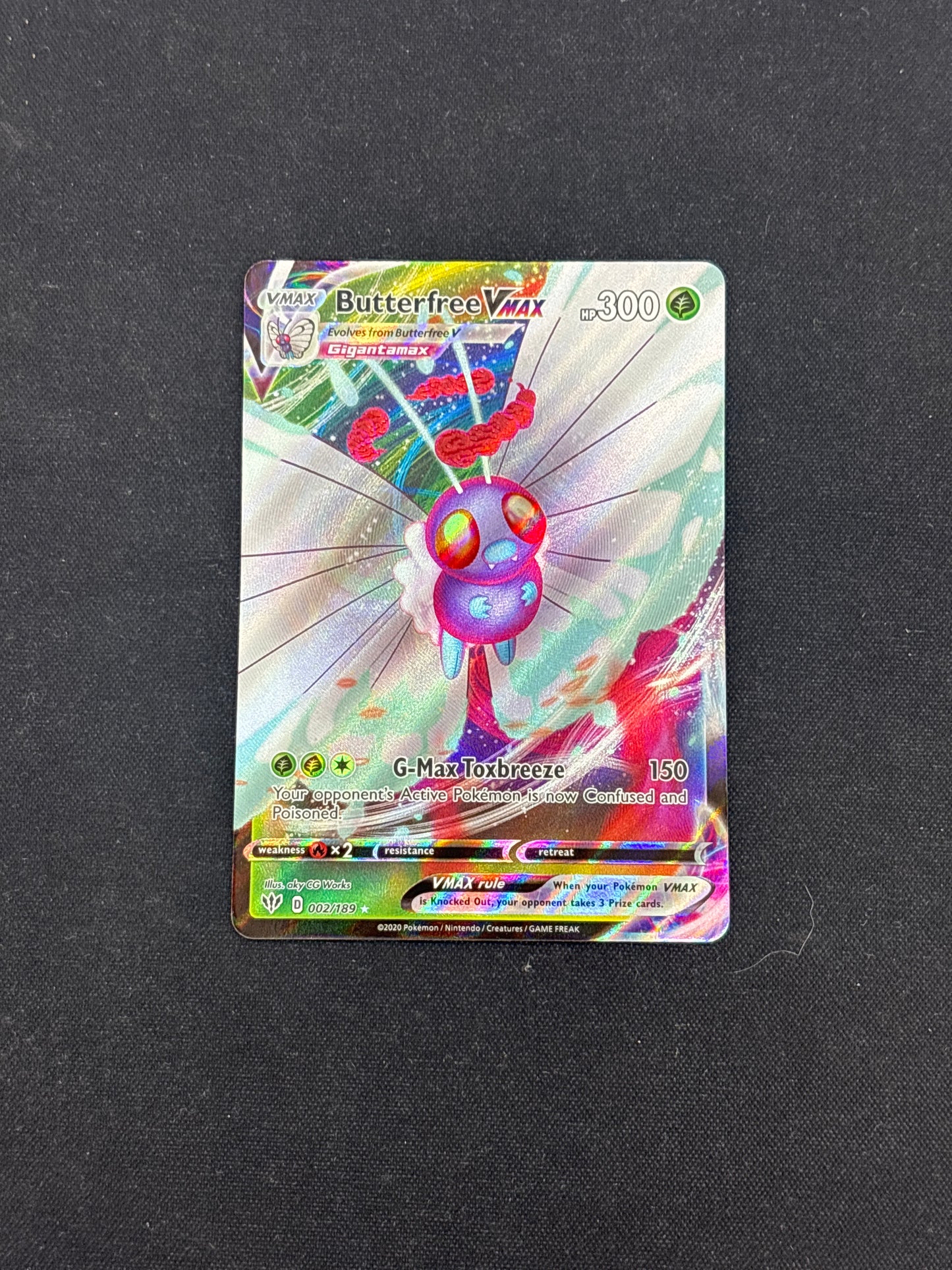 Auction Lot 32: Pokemon Cards Butterfree VMAX Full Art Condition Vary