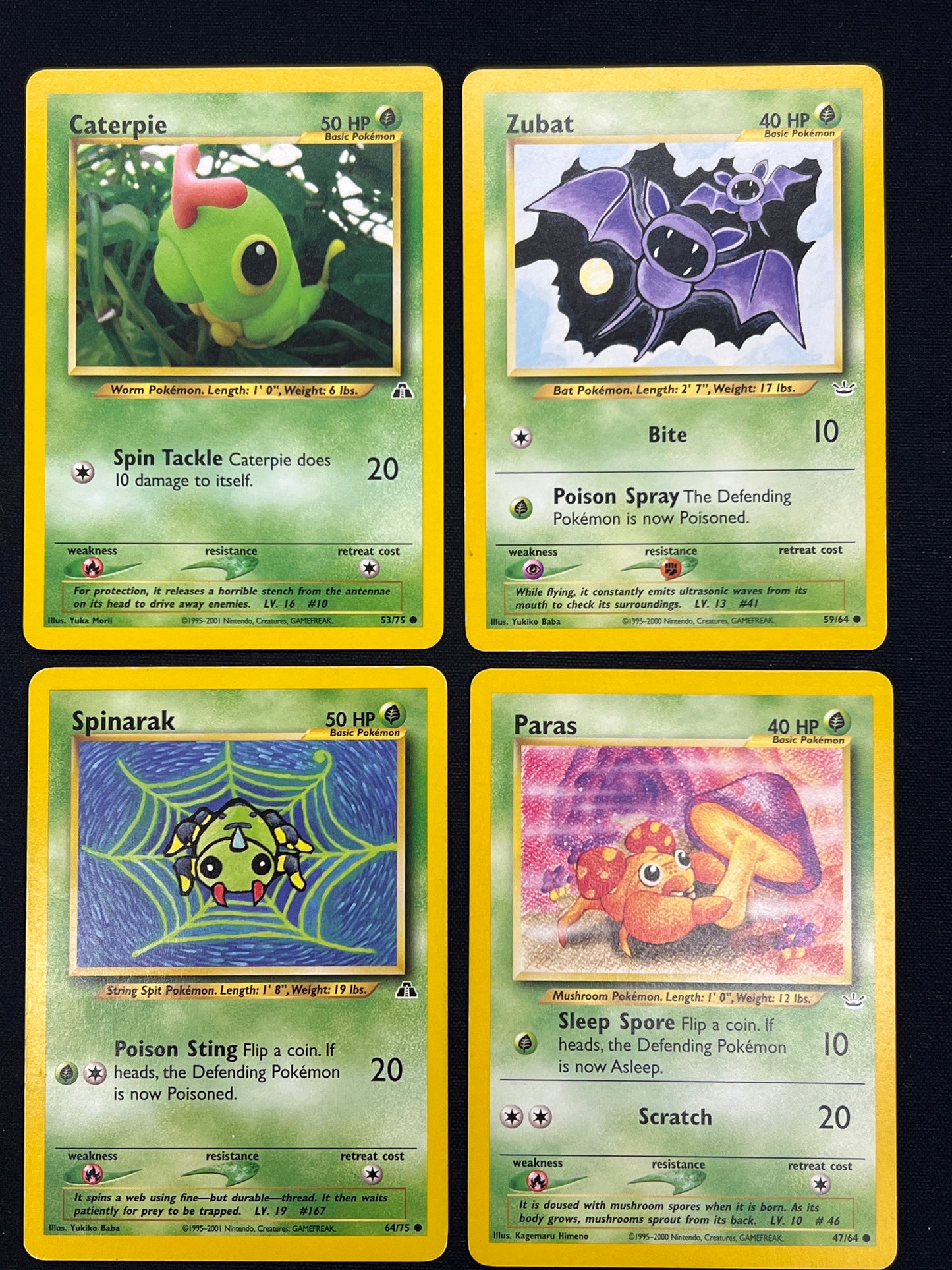 Auction Lot 401: Pokemon Cards Lot of 4 Assorted WOTC Grass Types Conditions Vary
