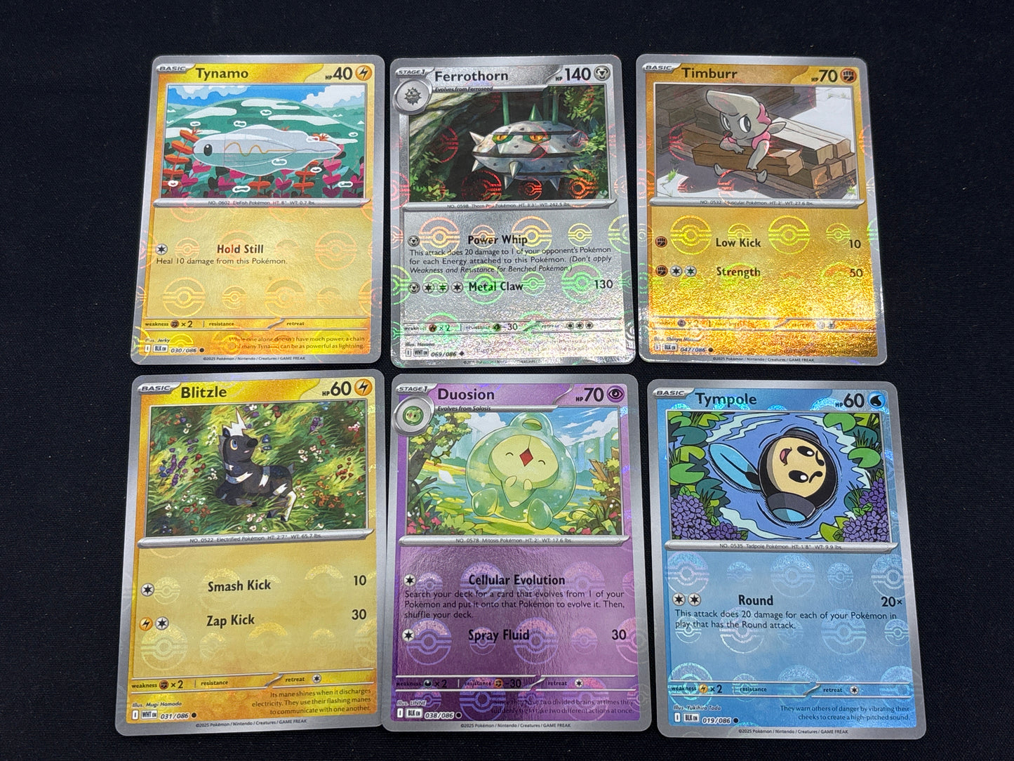 Auction Lot 423: Pokemon Cards Assorted Lot of 6 Pokeball Holo Black Bolt White Flare Conditions Vary
