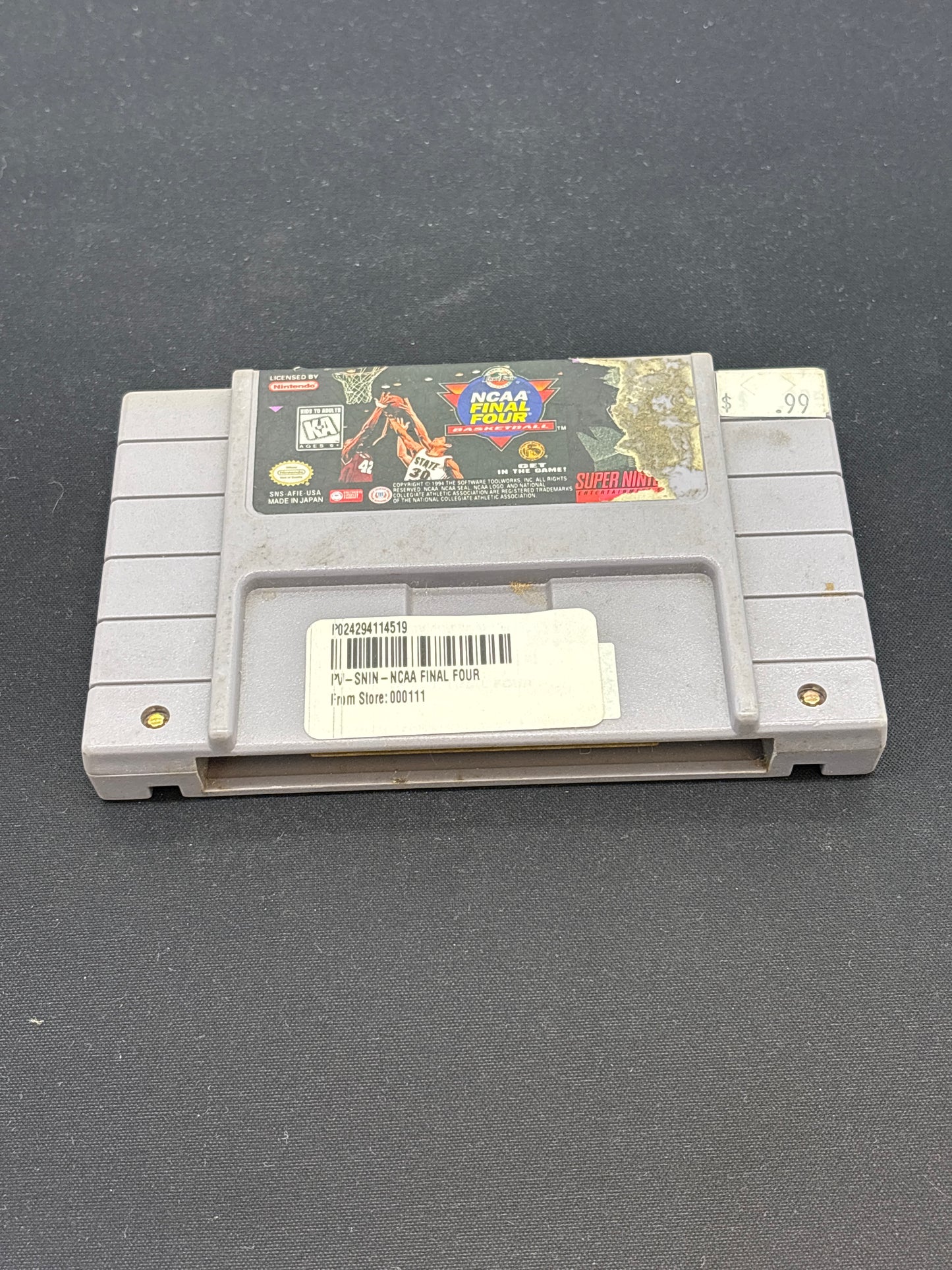 Auction Lot 99: SNES Video Game NCAA Final Basketball