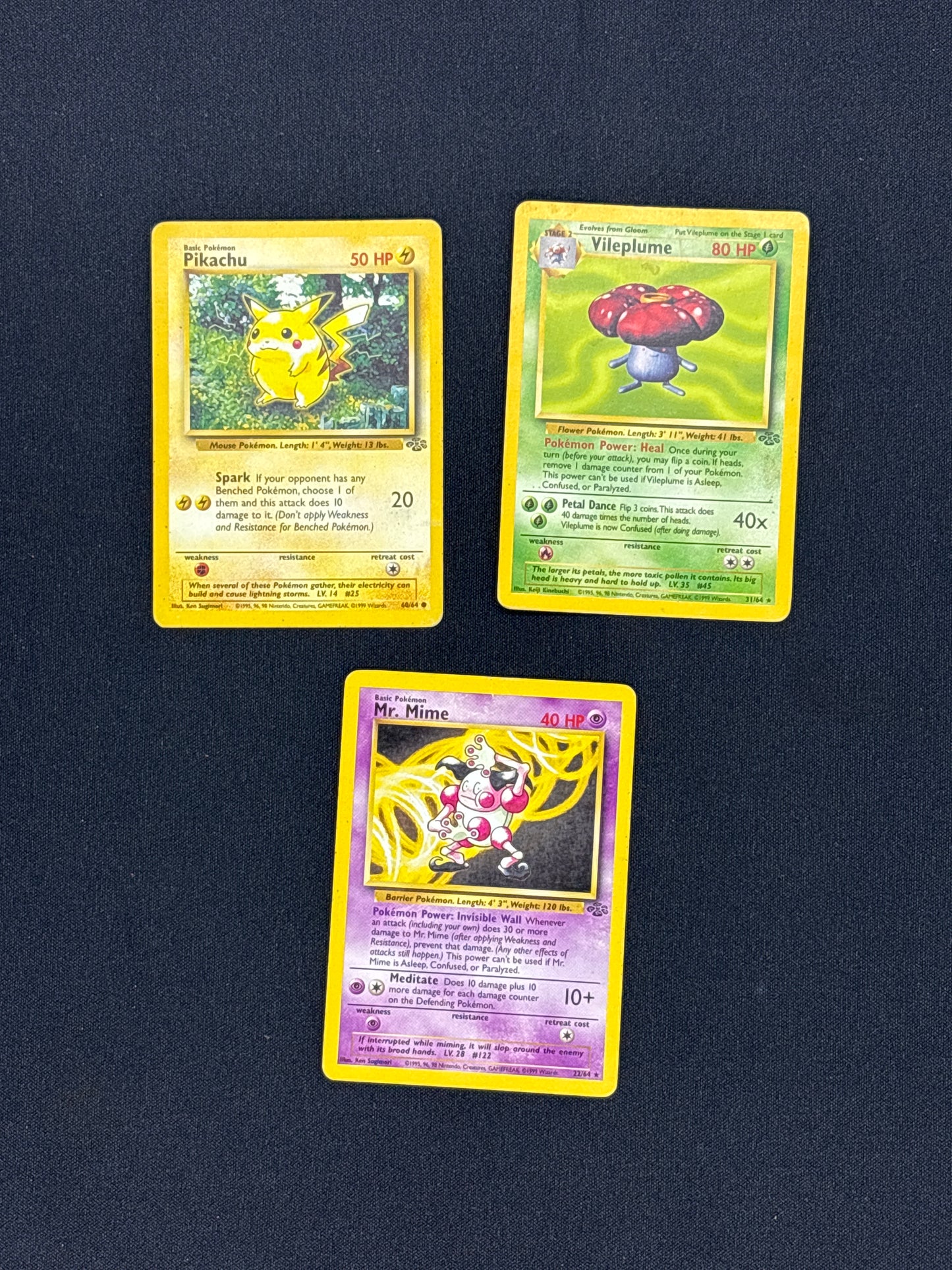 Auction Lot 16: Pokemon WOTC Jungle Uncommon Non Holo Rare Lot 3 Conditions Vary