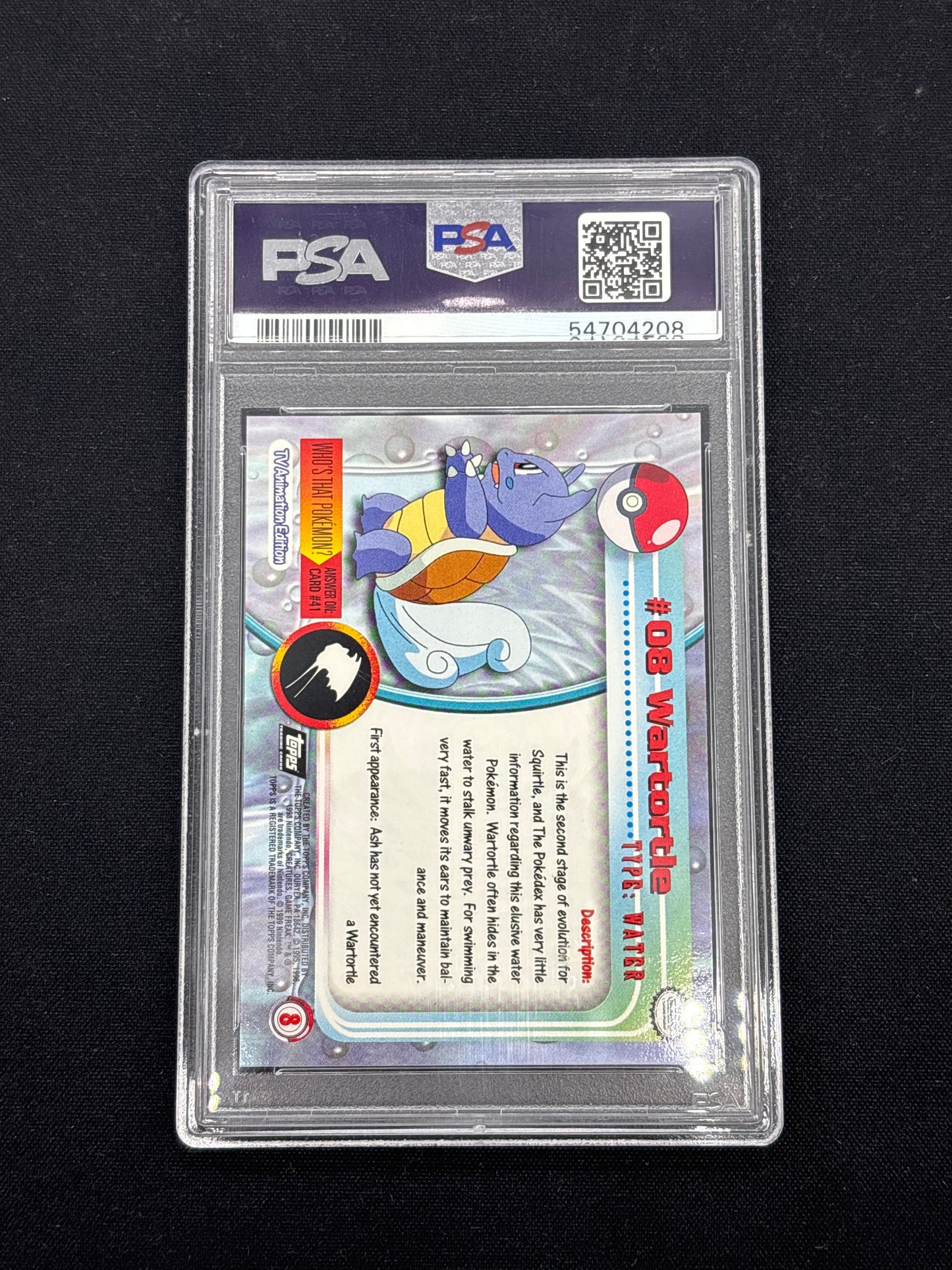 Auction Lot 19: PSA 9 Wartortle Topps TV Card