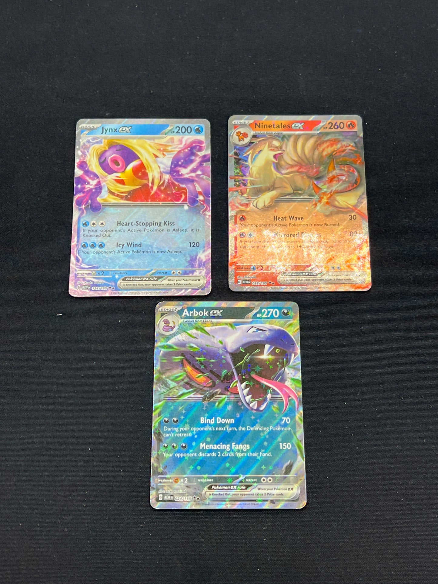 Auction Lot 214: Pokemon Cards Lot of 3 Assorted EX 151 Conditions Vary