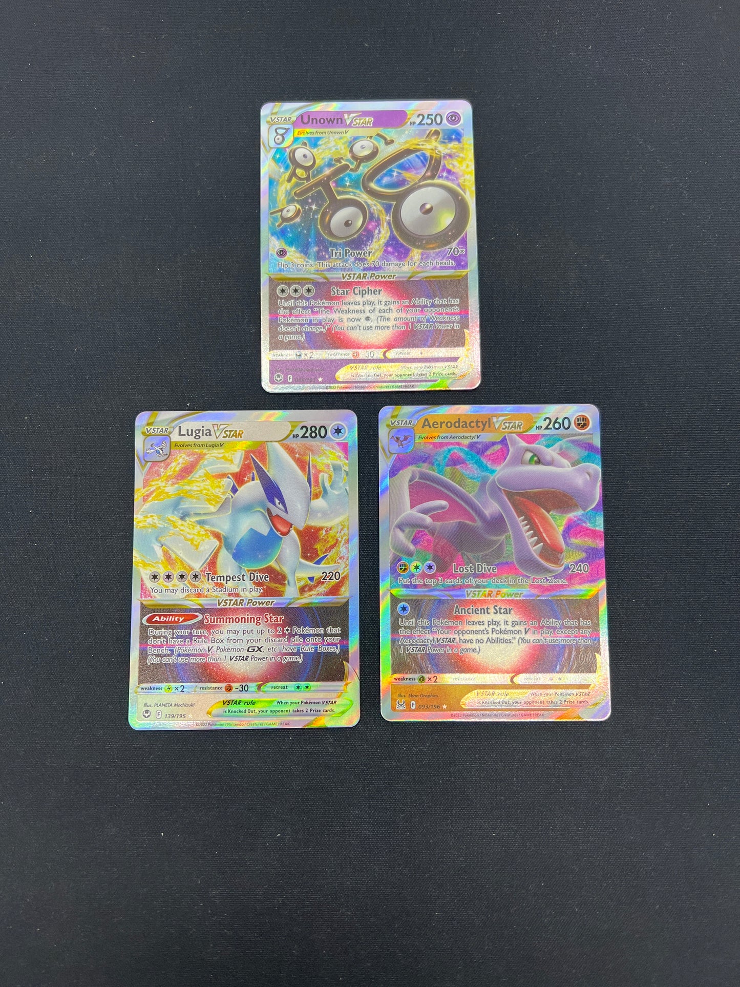 Auction Lot 206: Pokemon Cards Lot of 3 Assorted VSTAR Ultra Rares Conditions Vary