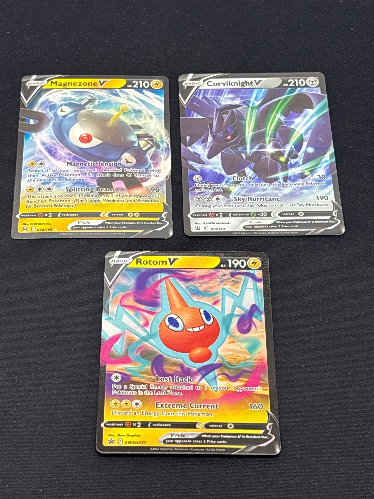 Auction Lot 356: Pokemon Cards Lot of 3 Assorted Full Art V Conditions Vary