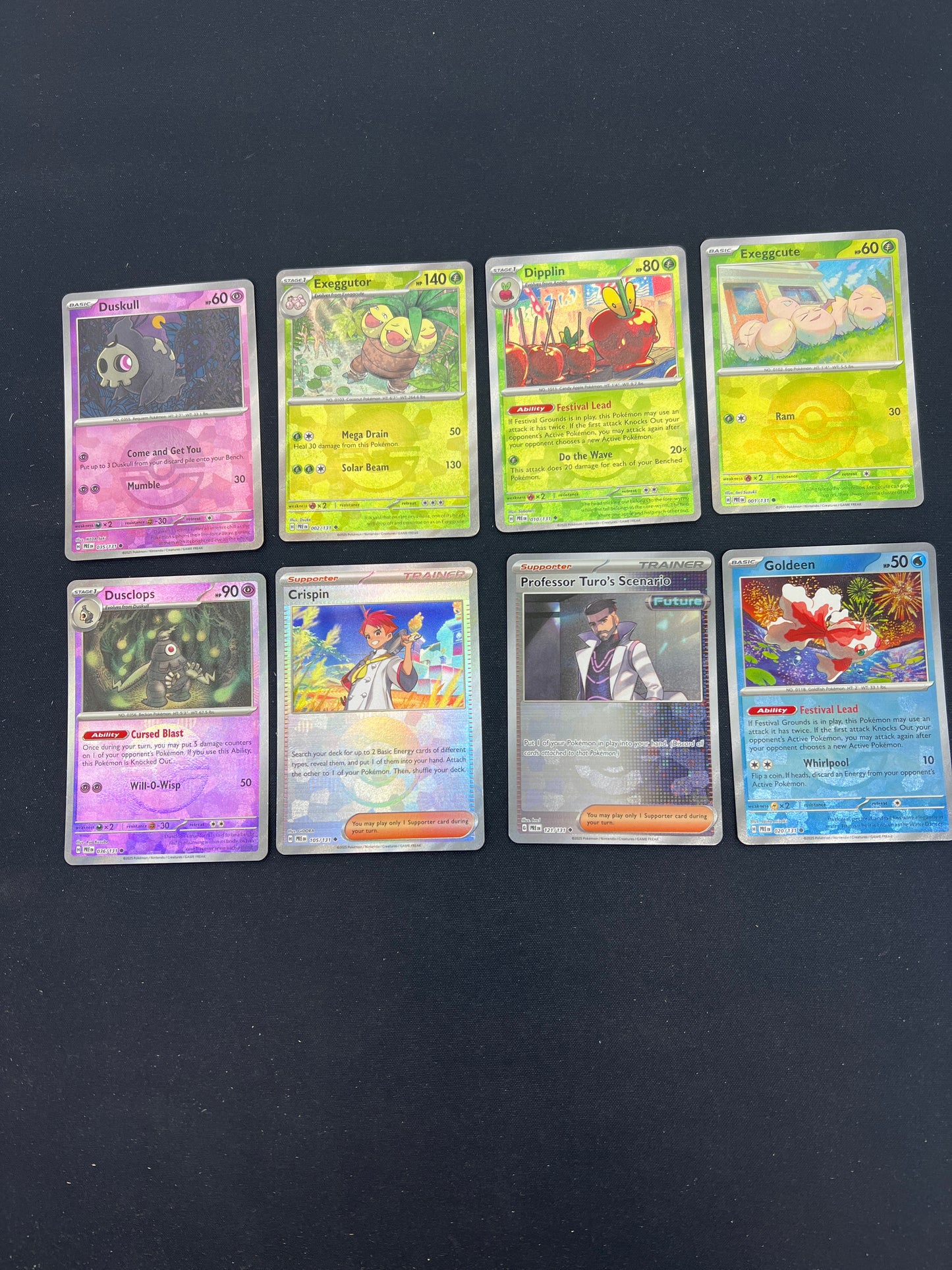Auction lot 88: Pokemon Cards Lot of 8 Assorted Prismatic Evolutions Pokeball Pattern Conditions Vary