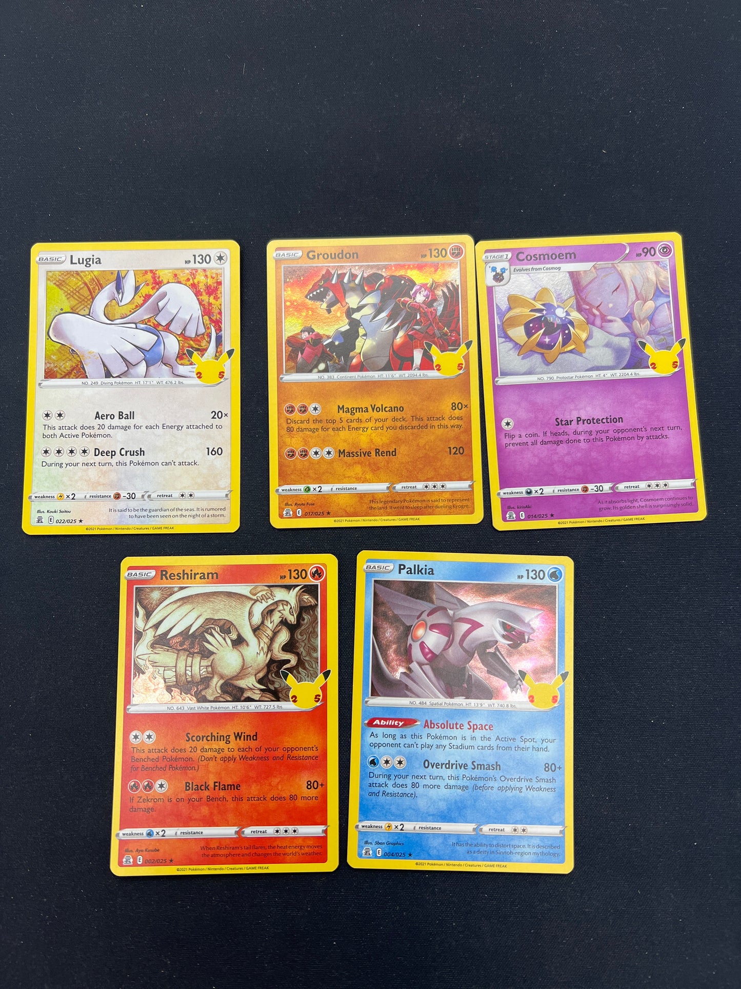 Auction Lot 458: Pokémon Cards Lot of 5 Celebration Holos Conditions Vary