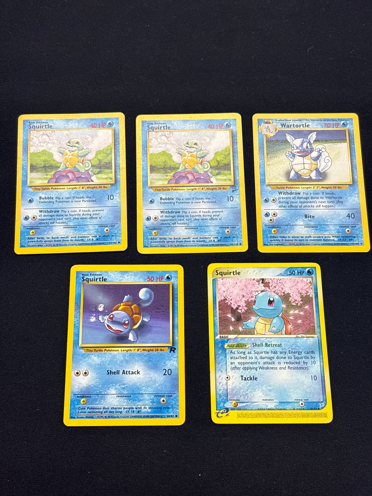 Auction Lot 25: Squirtle Evolution Line Card Lot Conditions Vary