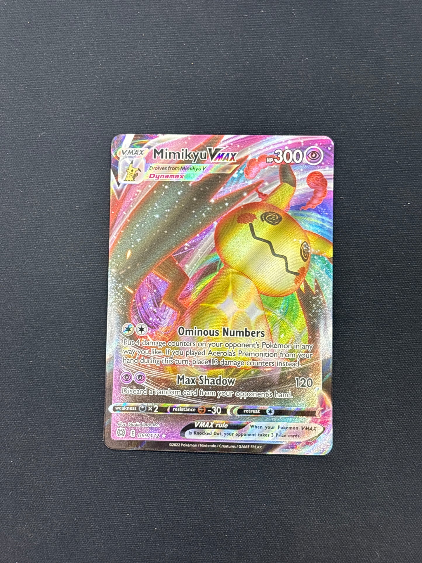 Auction Lot 175: Pokemon Mimikyu VMAX Full Art Card Conditions Vary