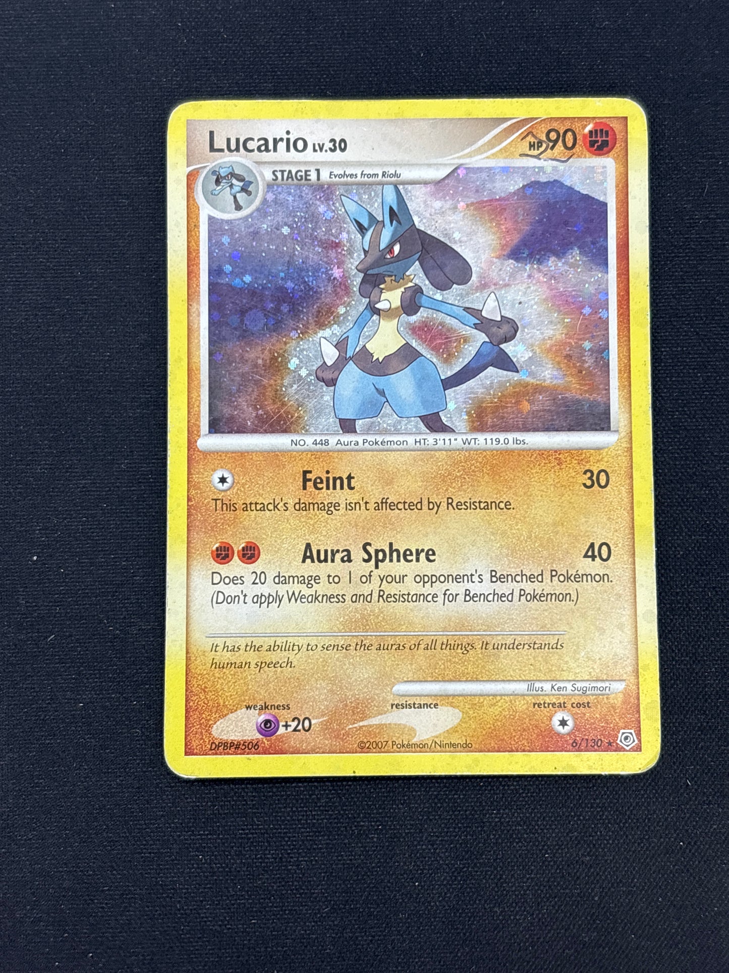Auction Lot 240: Lucario Holo Pokemon Card Conditions Vary