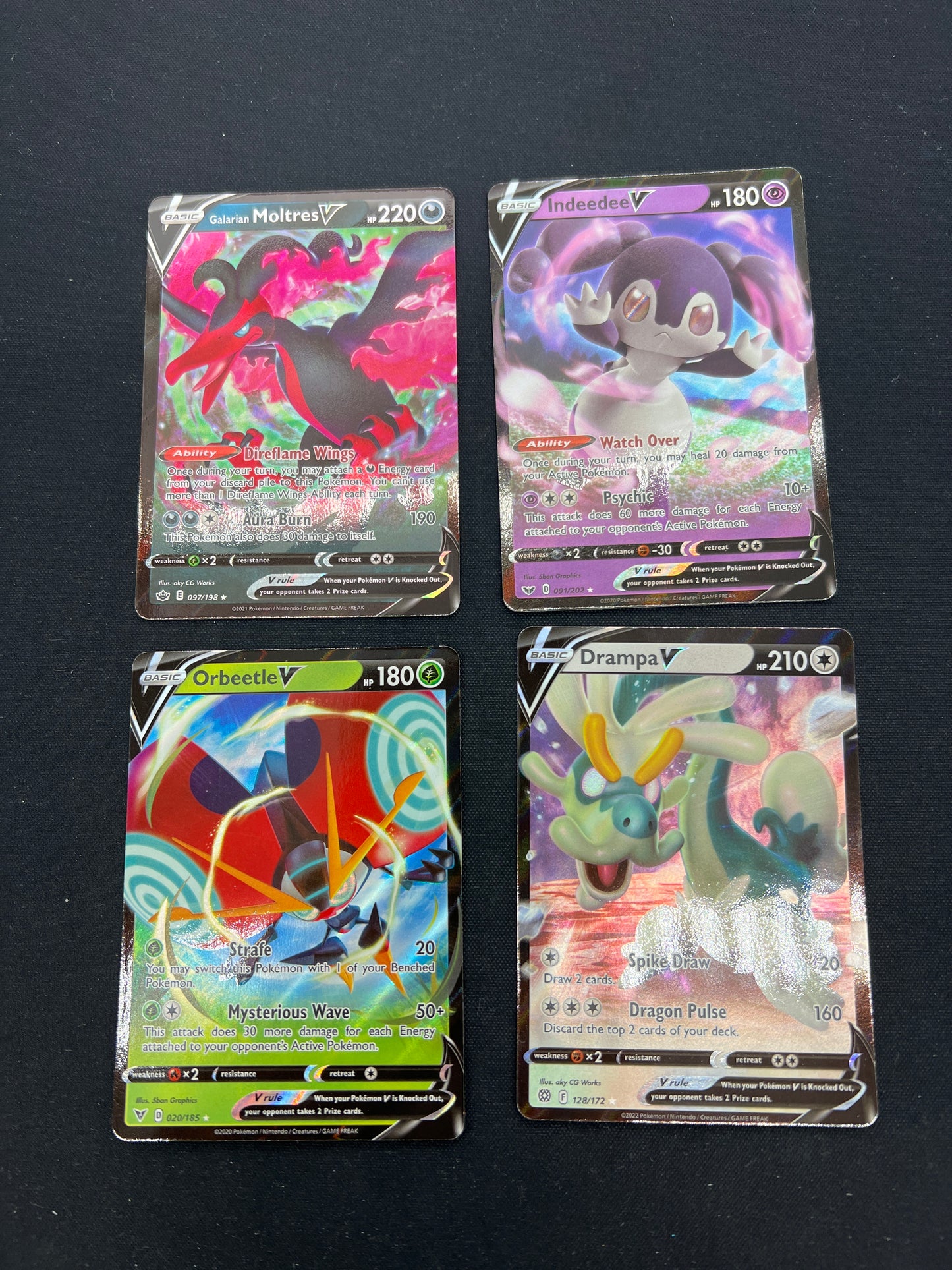 Auction Lot 200: Pokemon Cards Assorted Lot of 4 V Full Arts Conditions Vary