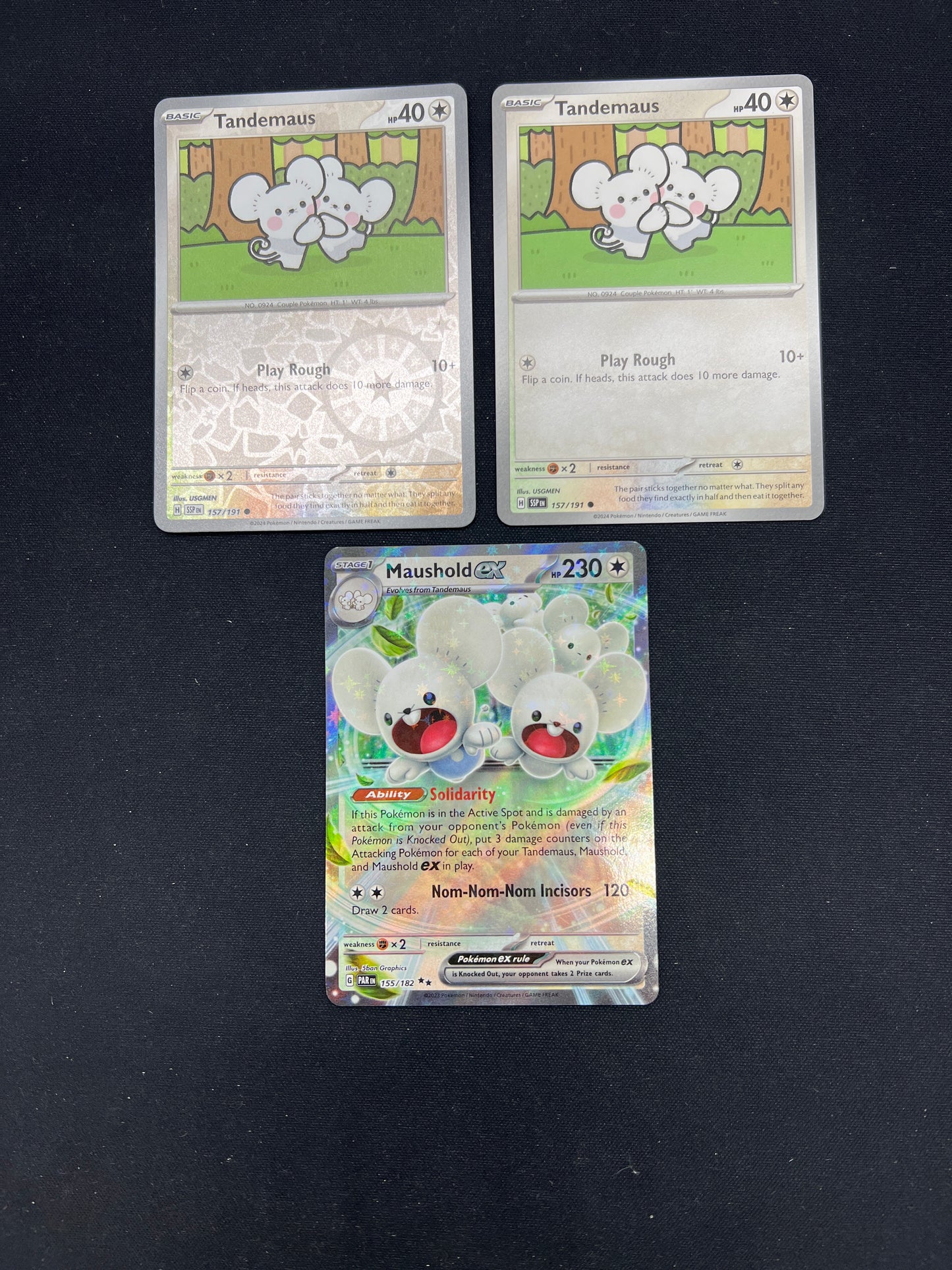 Auction Lot 275: Pokémon Cards Maushold EX & Tandemaus Card Lot Conditions Vary