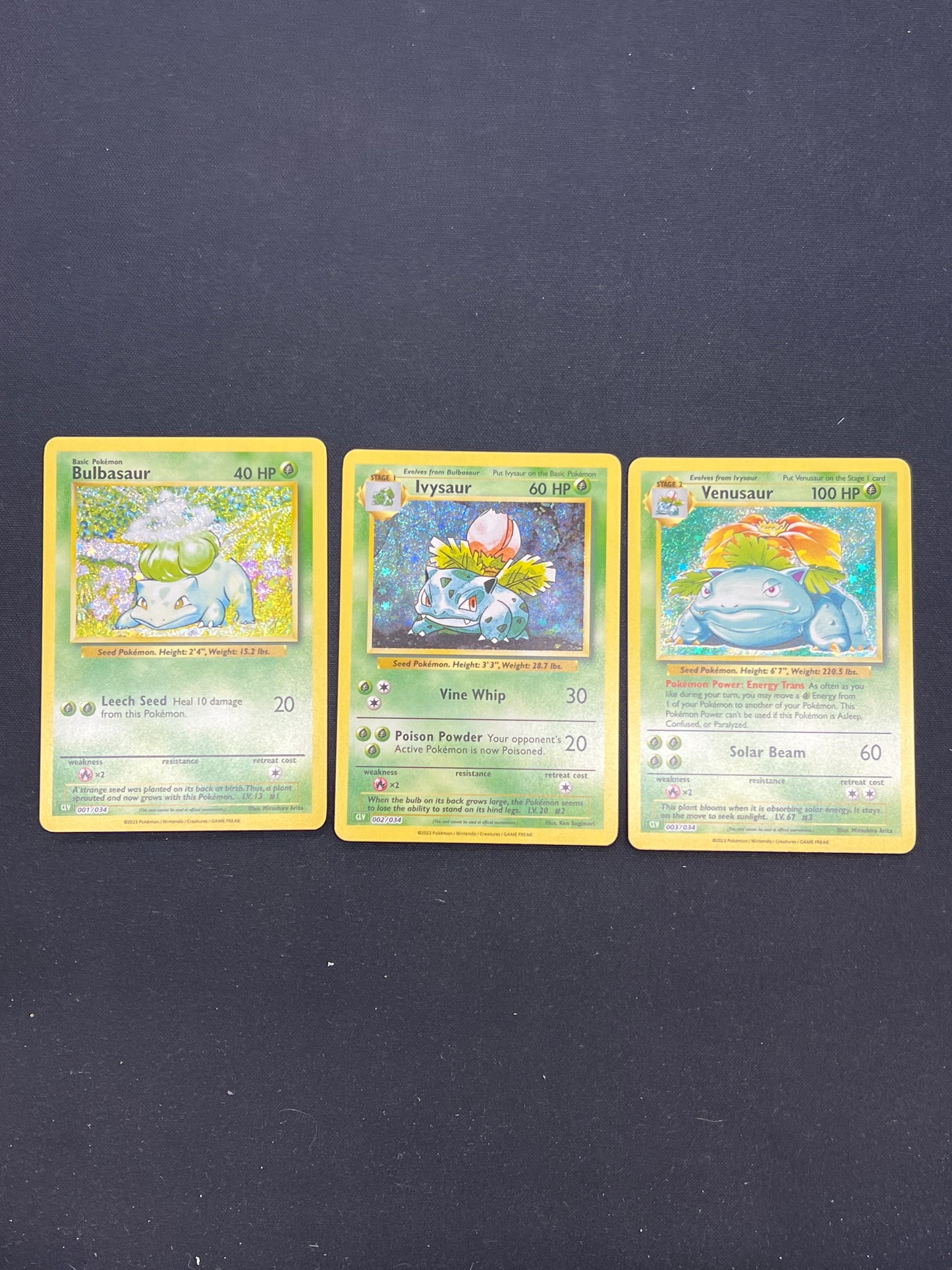Auction Lot 245: Pokemon Cards Venusaur Evolution Line Holos TCG Classic Venusaur Deck Conditions Vary
