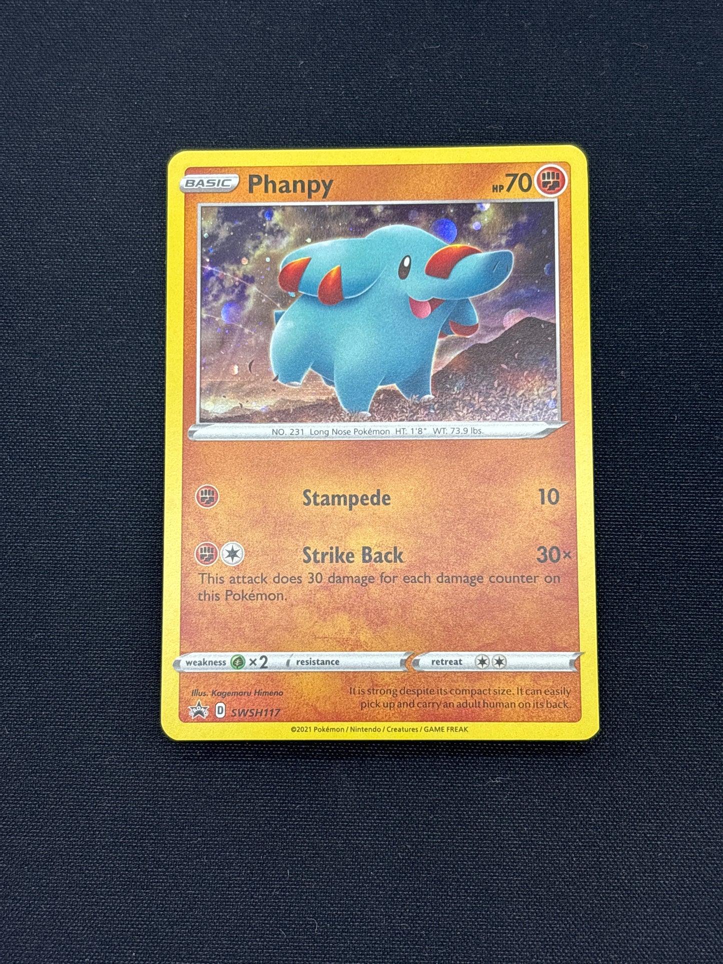 Auction Lot 210: Pokemon Cards Phanpy SWSH Cosmo Holo Promo Conditon Vary