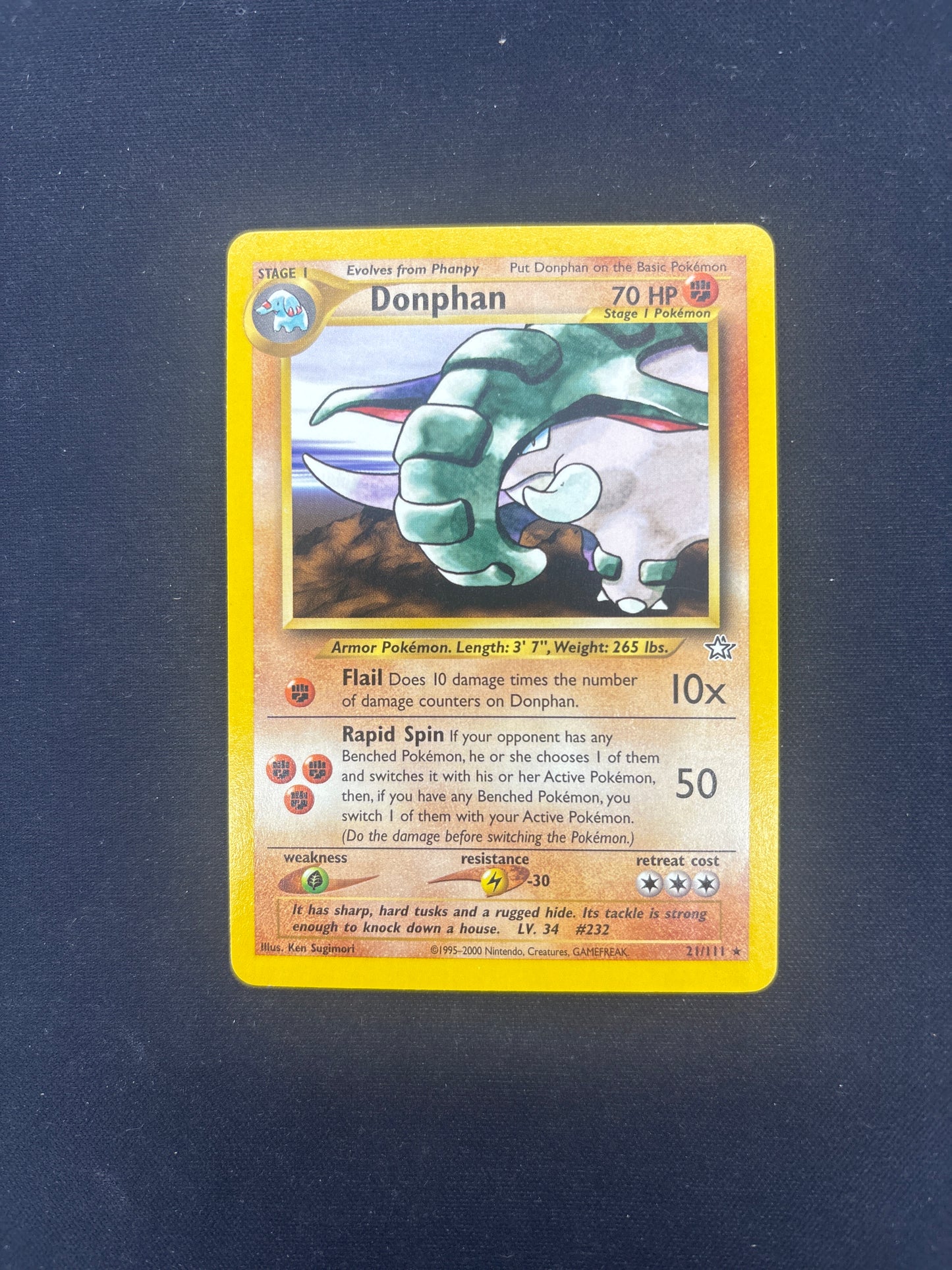 Auction Lot 25: Pokemon Card Donphan Neo Genesis Condition Vary