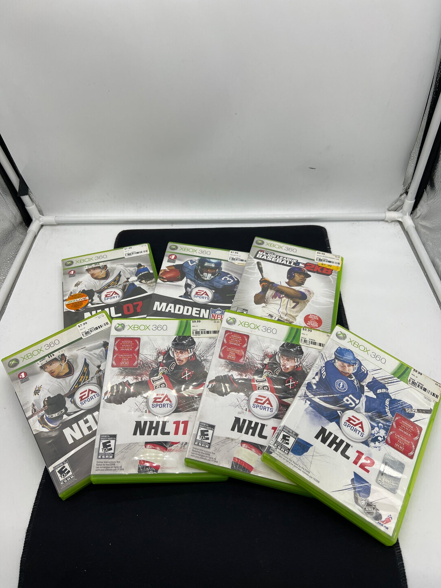 Auction Lot 139: XBOX 360 Video Game Lot of 7 NHL 07 11 12 Madden 08 MLB 2k8