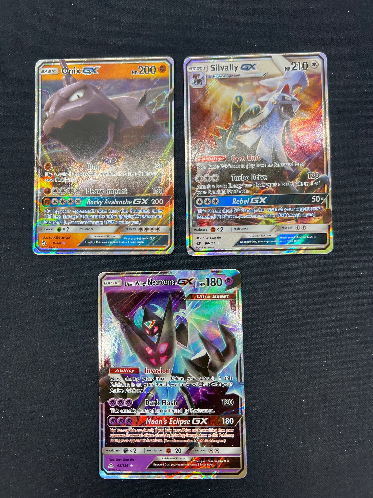 Auction Lot 147: Pokemon Cards Assorted Lot of 3 Full Art GX Conditions Vary