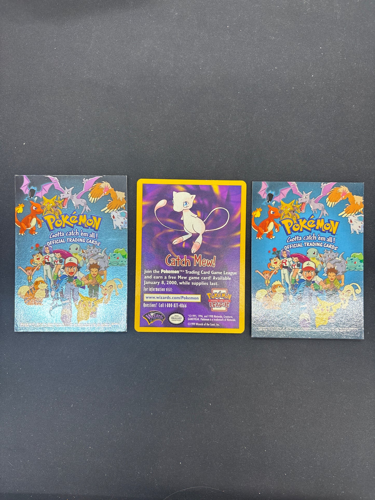 Auction Lot 404: Pokemon Cards Lot of 3 Topps & WOTC Mew Promo Conditions Vary