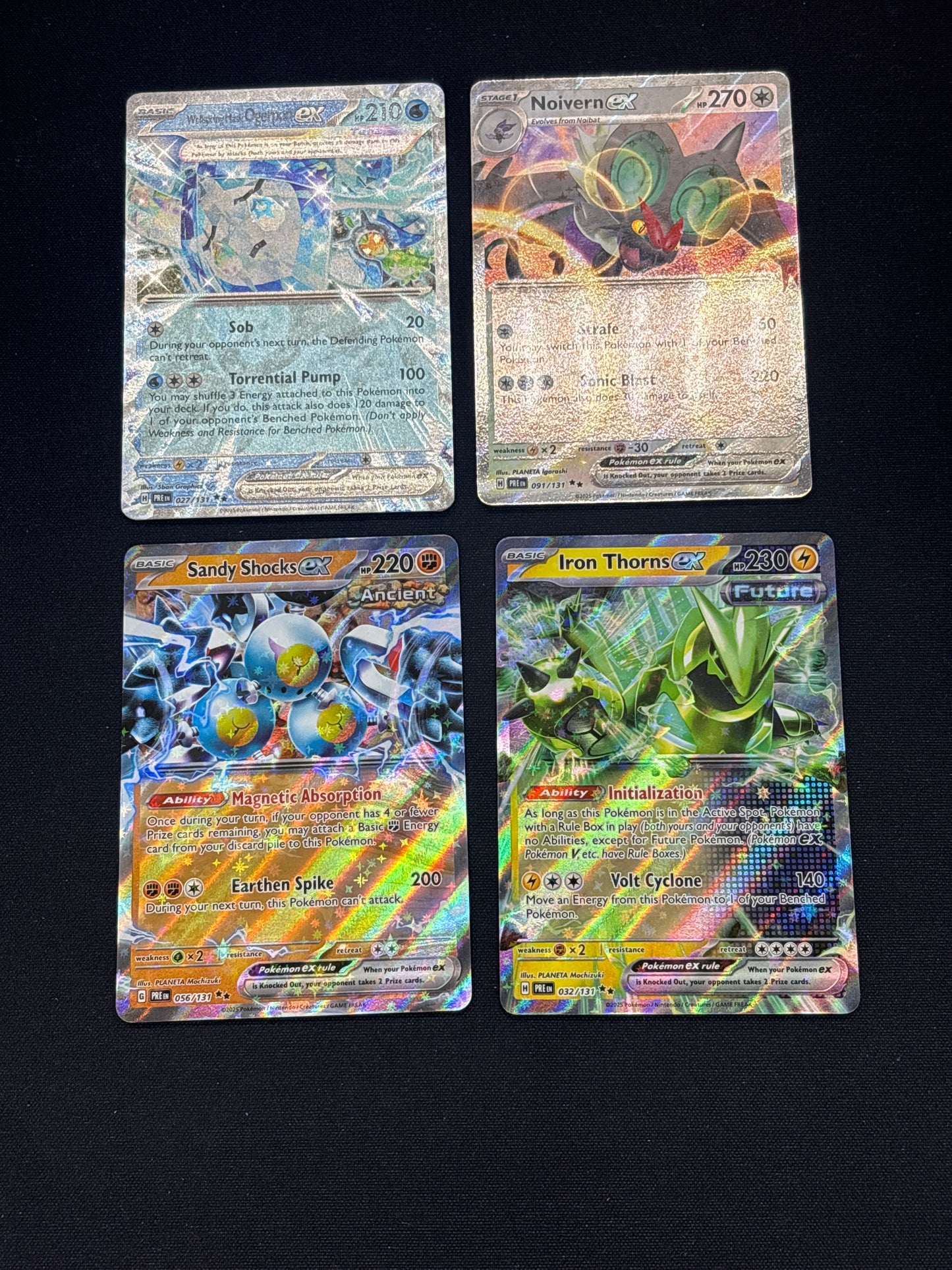 Auction Lot 258: Pokemon Cards Lot of 4 Assorted EX Prismatic Evolutions Conditions Vary