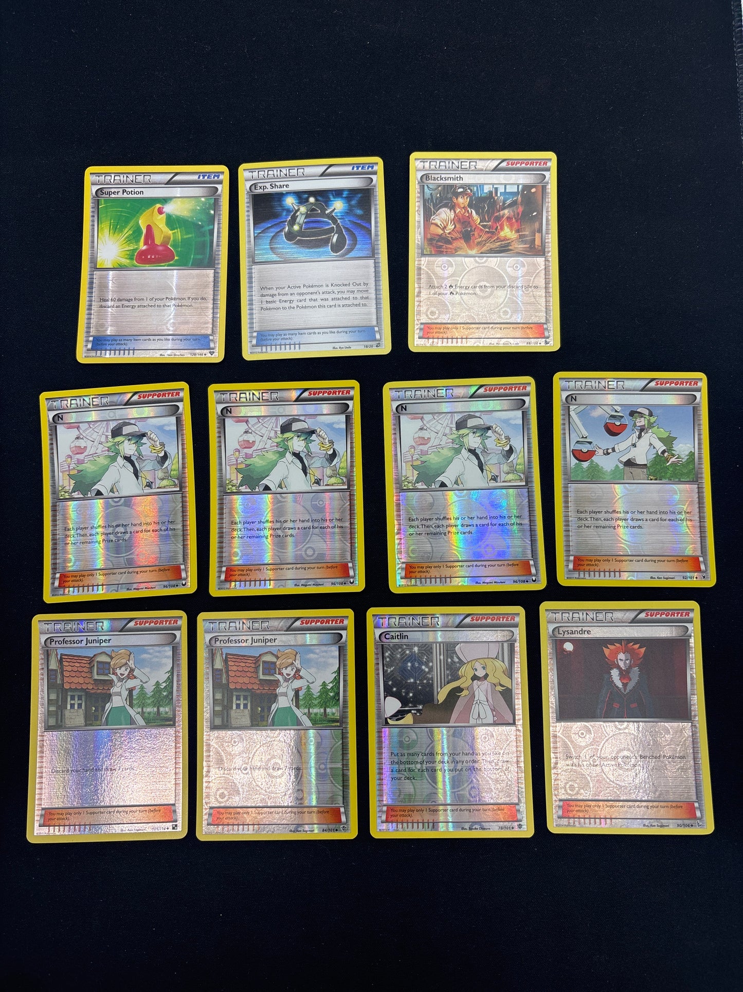 Auction Lot 50: Pokemon Reverse Holo Trainer Card Lot 3 Conditions Vary