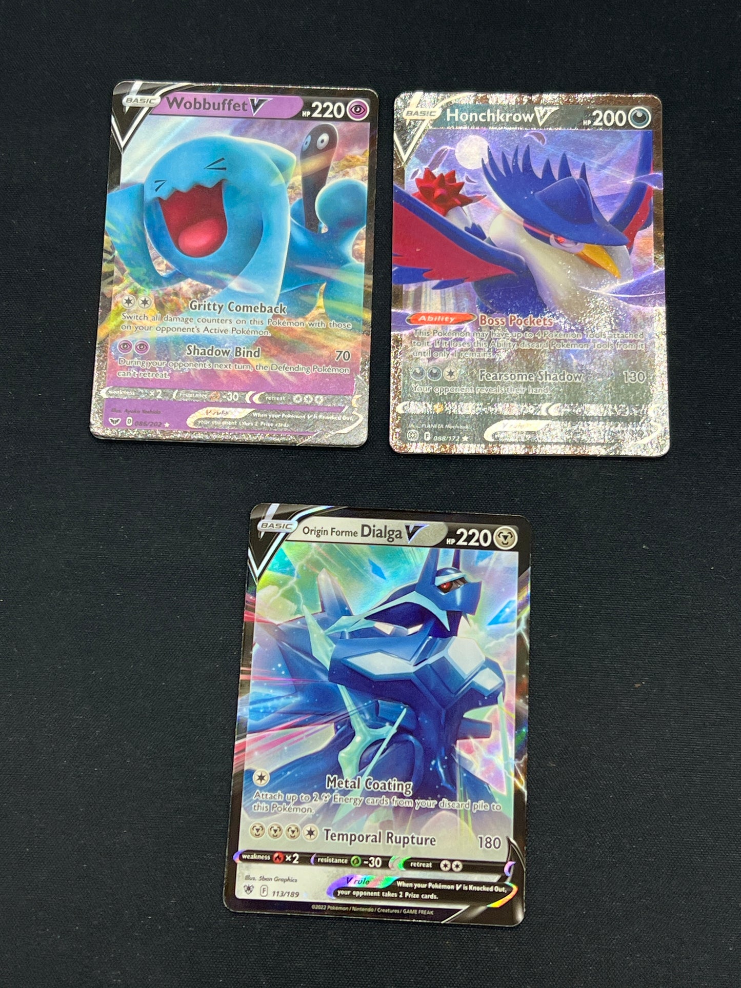 Auction Lot 248: Pokemon Cards Lot of 3 Assorted V Ultra Rares SWSH Conditions Vary