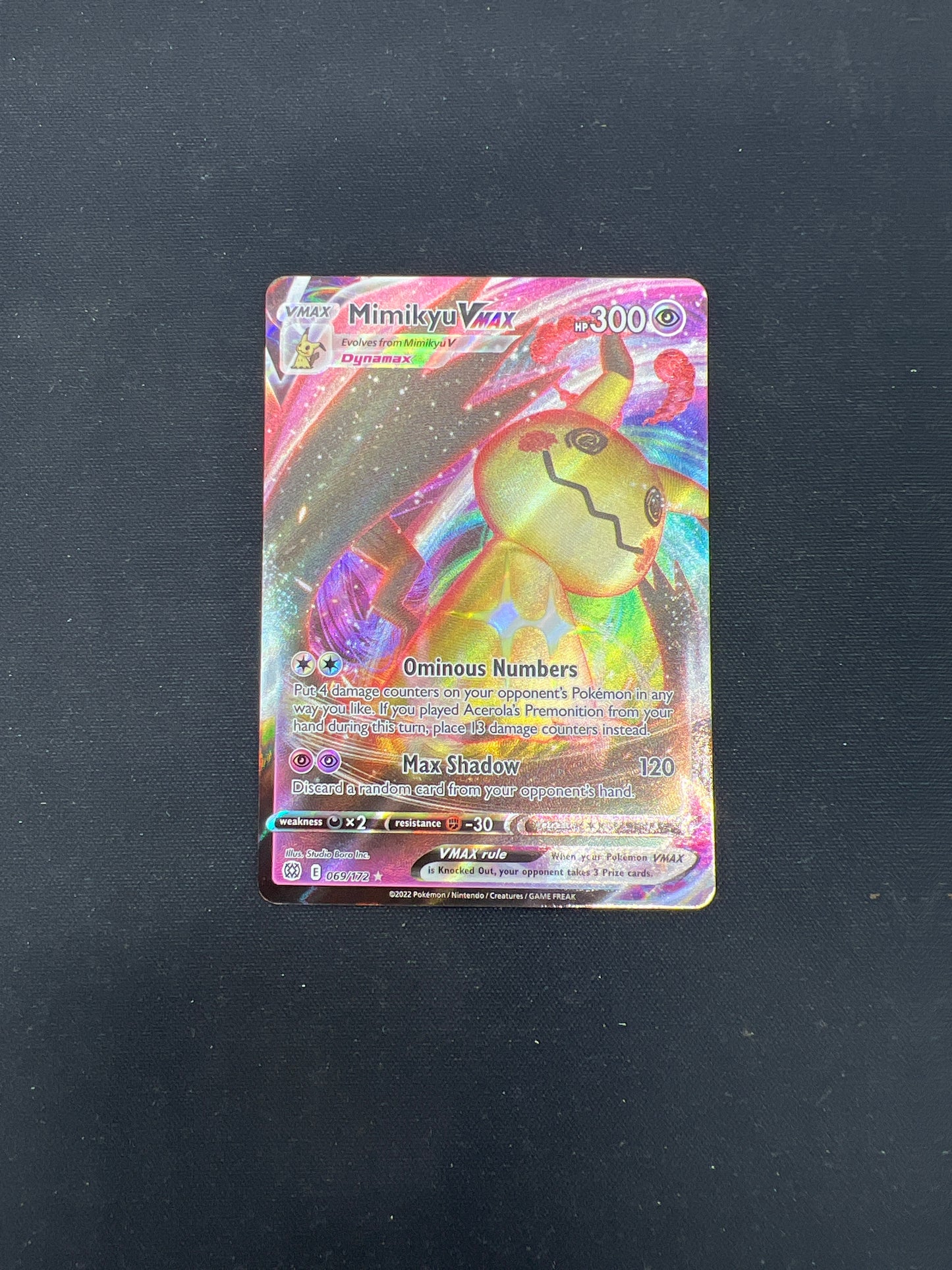 Auction Lot 226: Pokemon Cards Mimikyu VMAX Brilliant Stars Conditions Vary