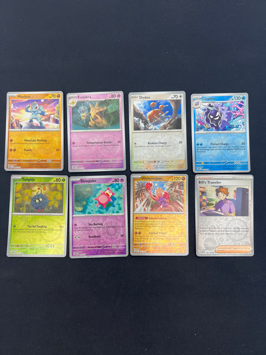 Auction Lot 328: Pokemon Cards Lot of 8 Assorted Reverse Holos 151 Conditions Vary