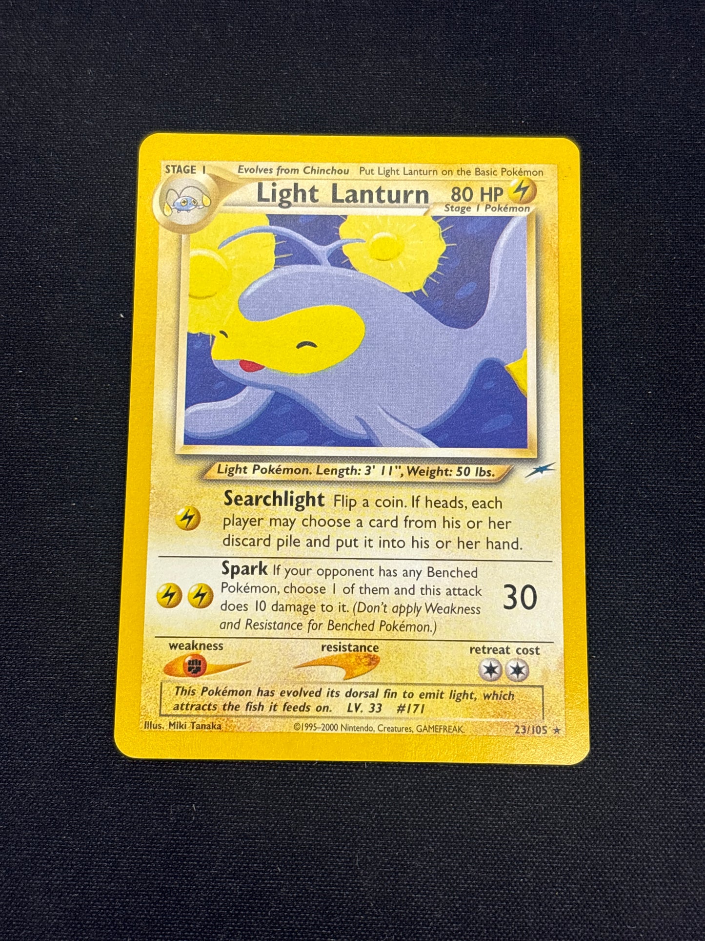 Auction Lot 260: Pokemon Cards Light Lanturn Non Holo Rare Neo Destiny Condition Vary