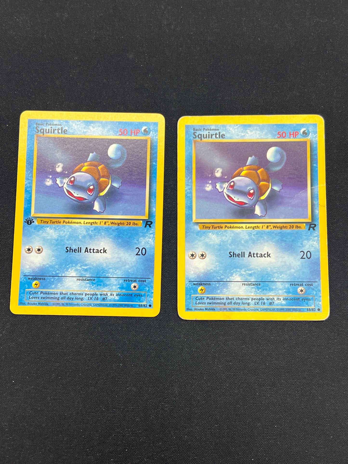 Auction Lot 284: Pokemon Cards Squirtle Team Rocket 1st Ed + Unlimited Conditions Vary