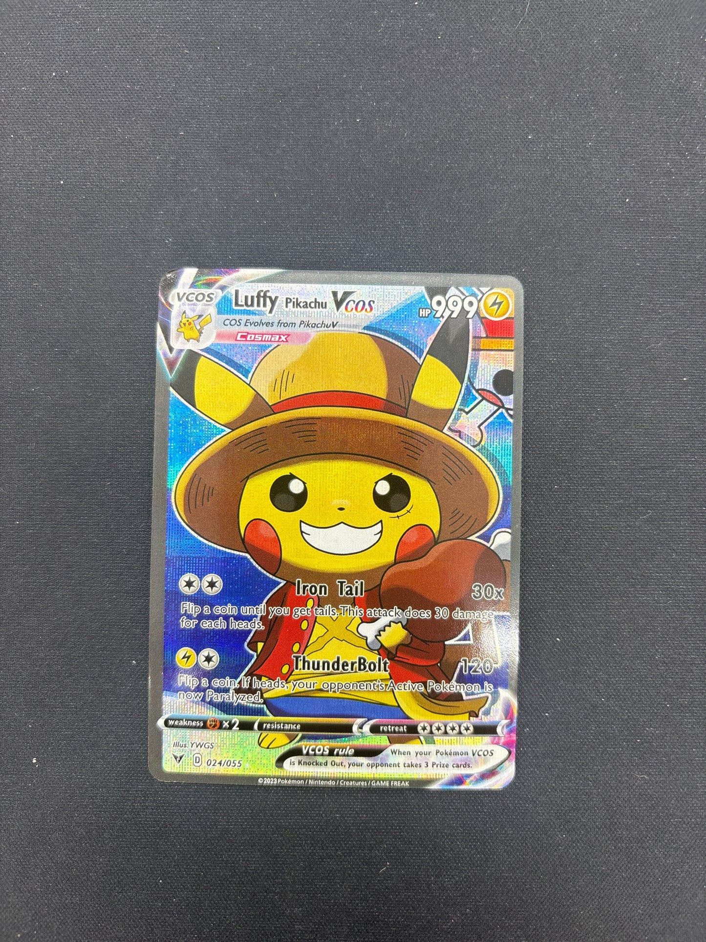 Auction Lot 123: Pokemon Card (CUSTOM) Luffy Pikachu V Conditions Vary