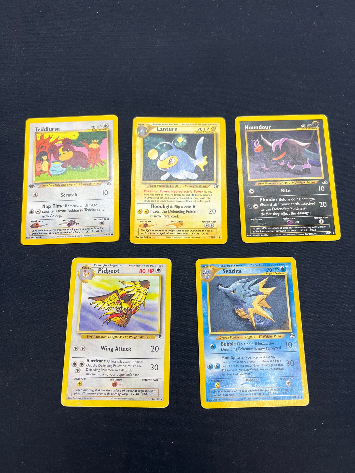 Auction Lot 160: Pokemon Cards Lot of 5 WOTC Non Holo Rares Commons Uncommons Conditions Vary